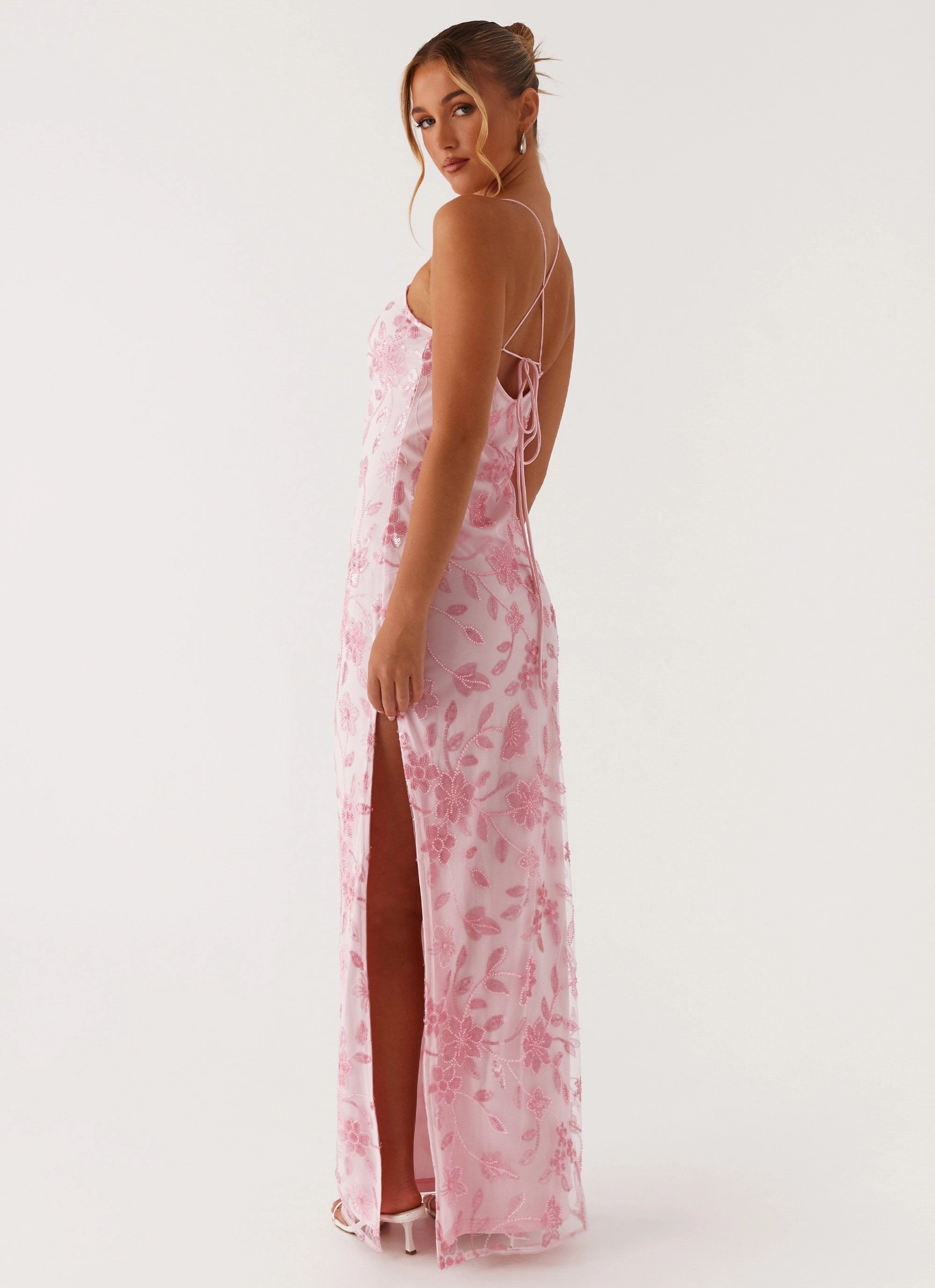 Chic Comfort Look Chill Wear Bright Lights Beaded Maxi Dress - Pink