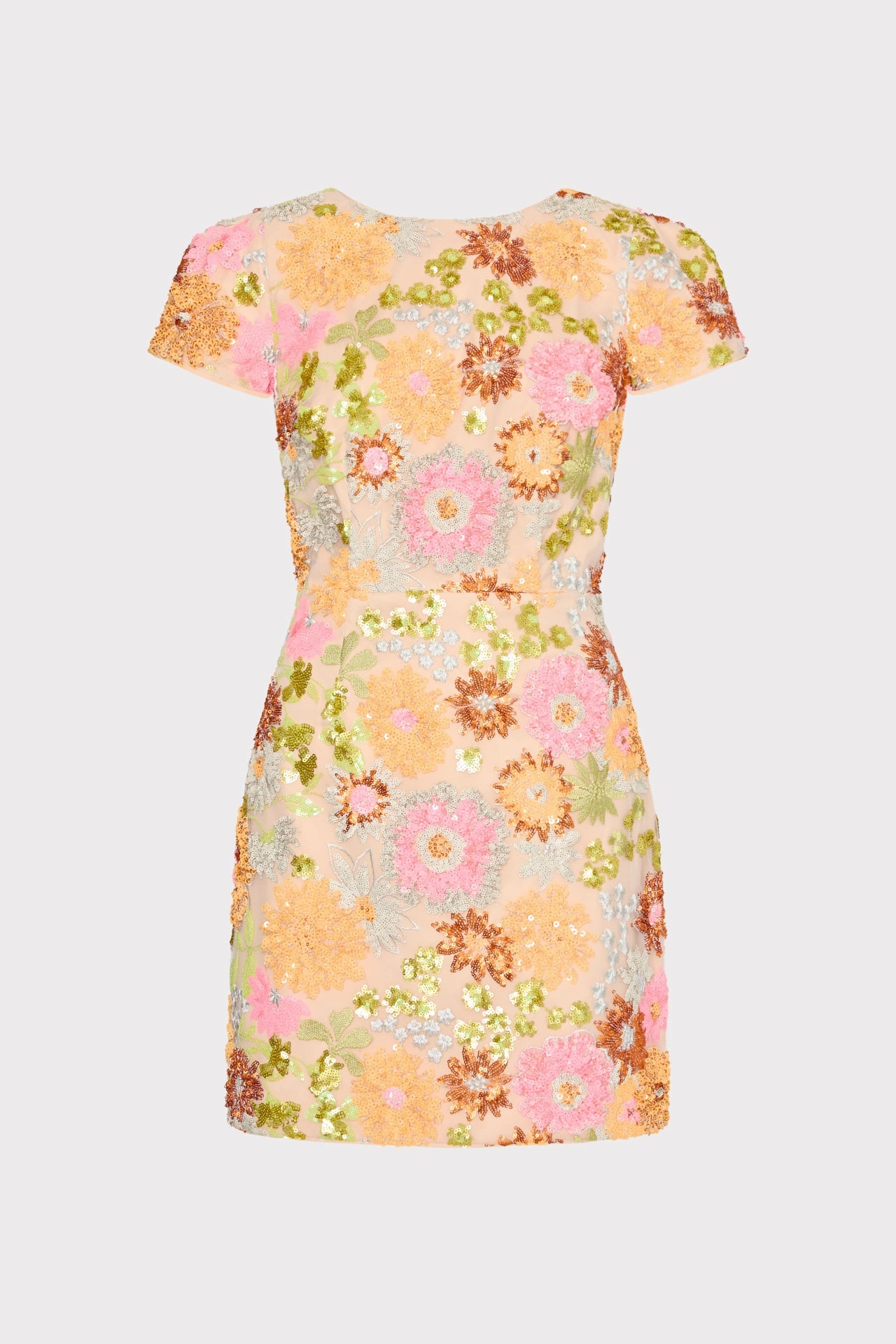 Rowen Floral Blossom Sequins Dress Flattering Fit Wear Emerging-Brand
