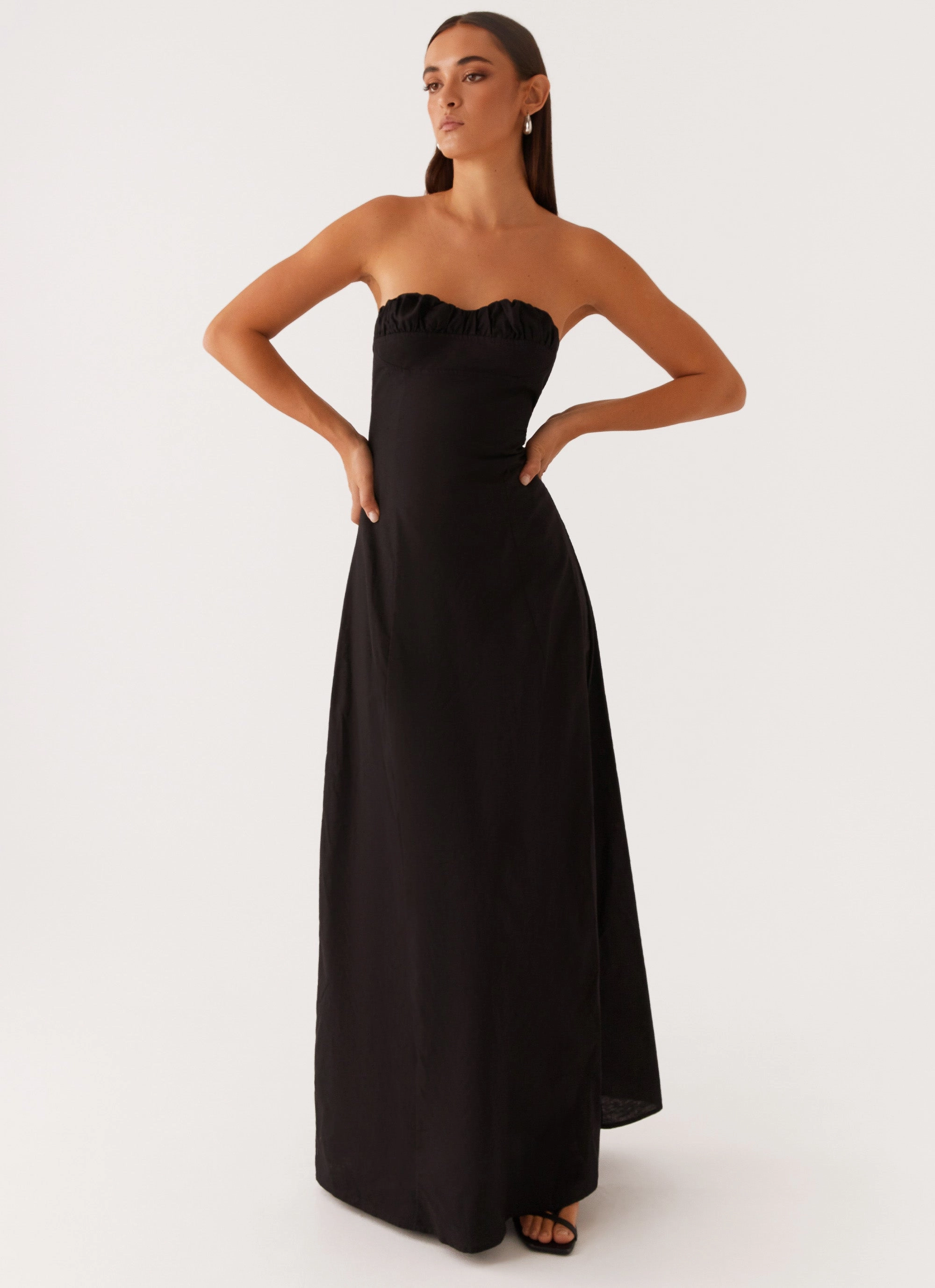 Casual Wear Tayla Linen Maxi Dress - Black
