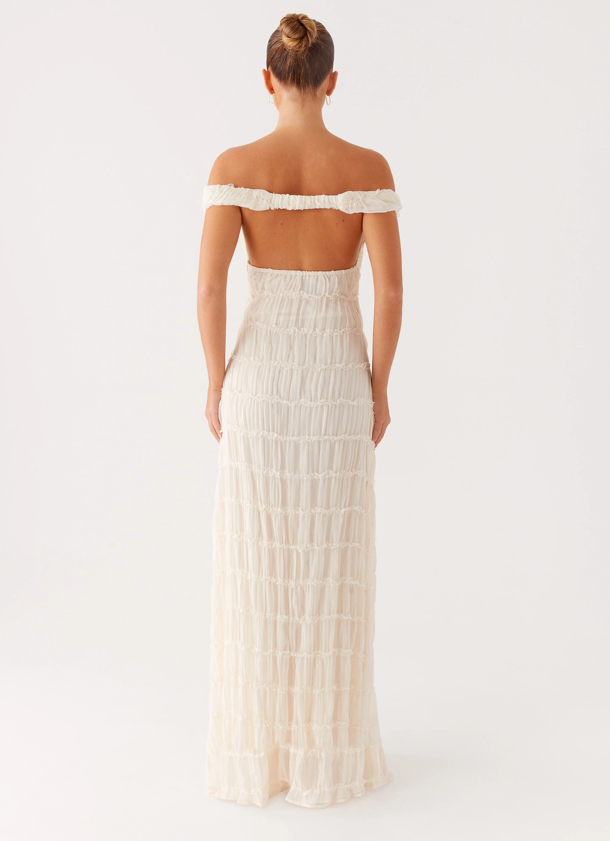 Embrace Maxi Dress - Ivory Flattering Waist Design Fit Casual weekend dress