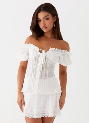 Monochrome Outfit Hundred Percent Mini Skirt - White