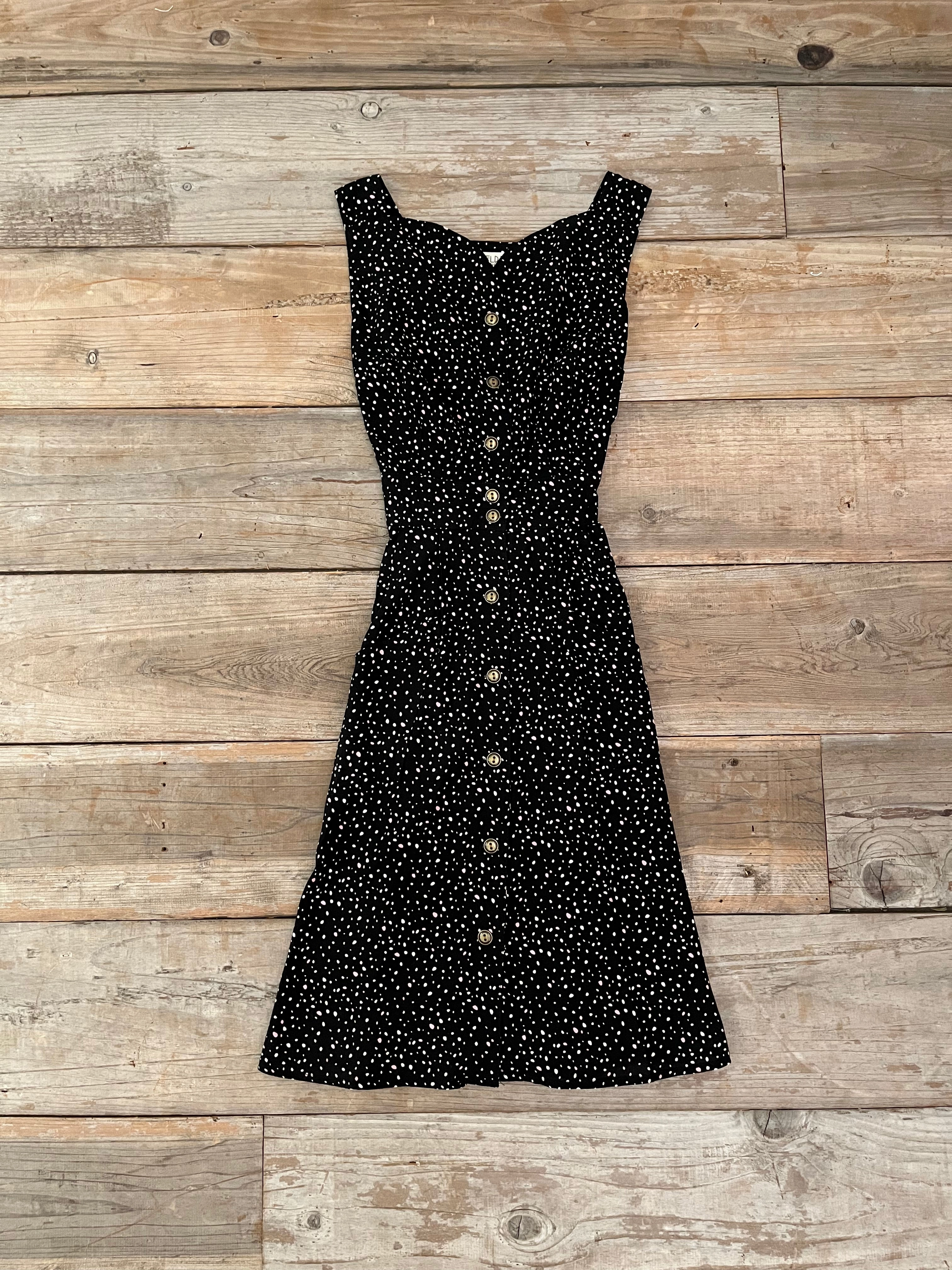 Sheet Dress in Black Dot Neutral Tones