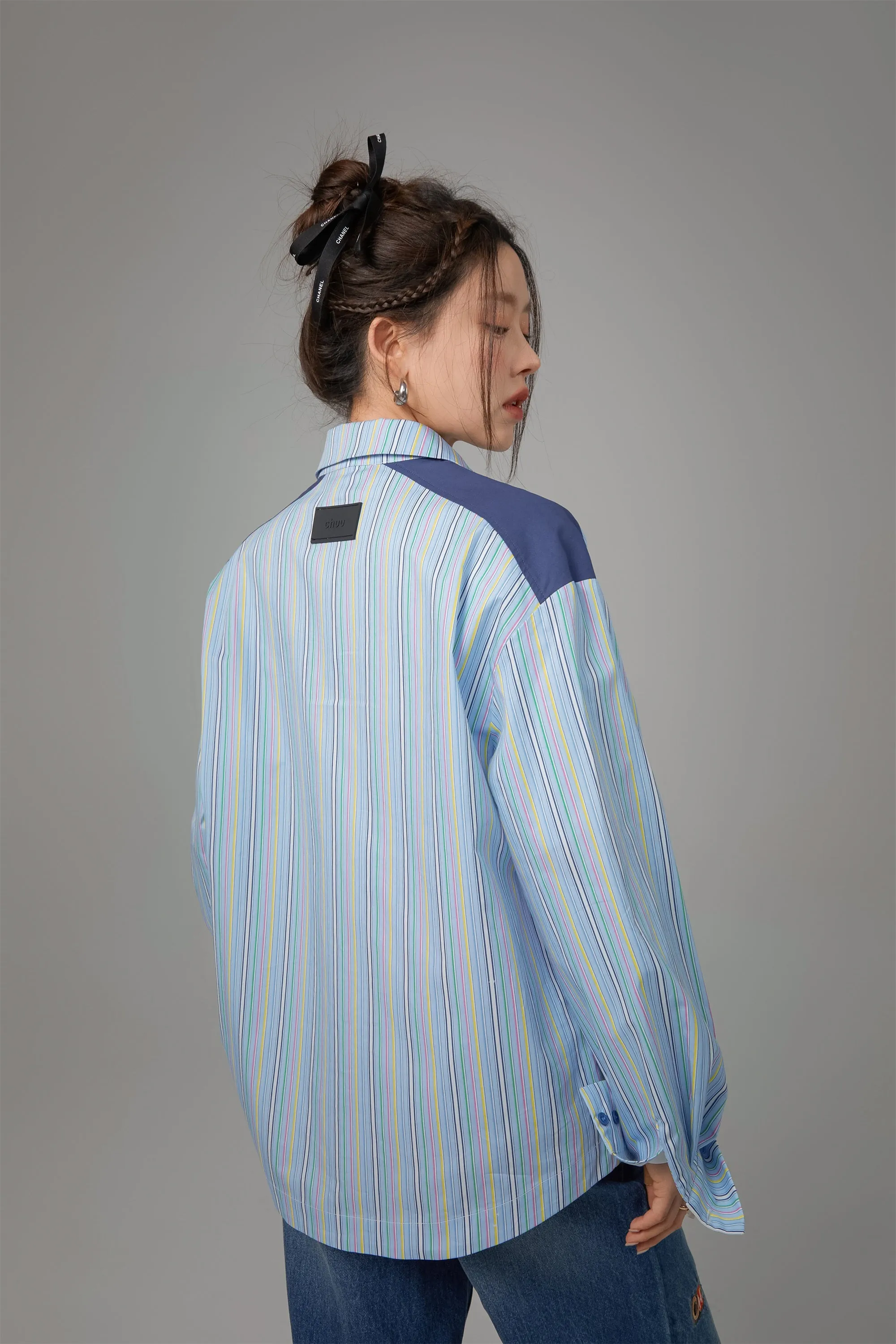Vertical Stripes Oversized Shirt
