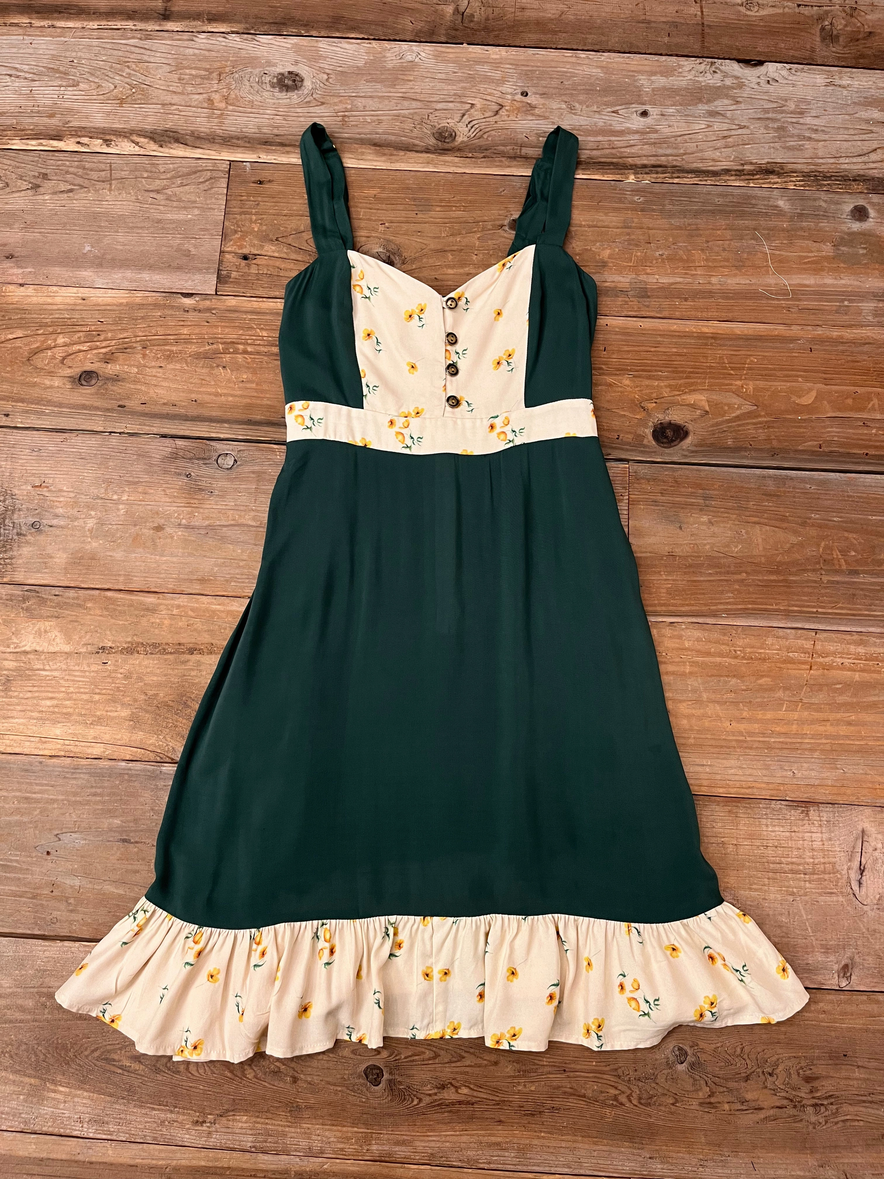 Gemma Dress in Green Poppy Family Warm