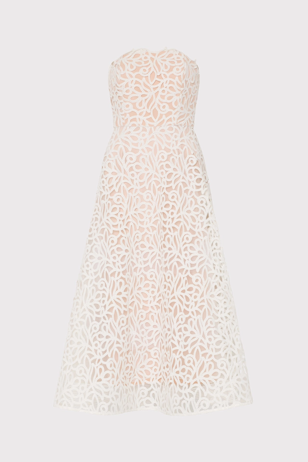 Petunia Curled Lace Gown Lace-Edge