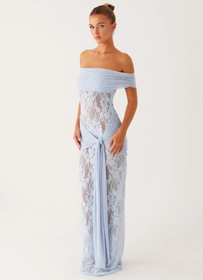 Gracie Twist Maxi Dress - Blue Move Easy Layering Fit