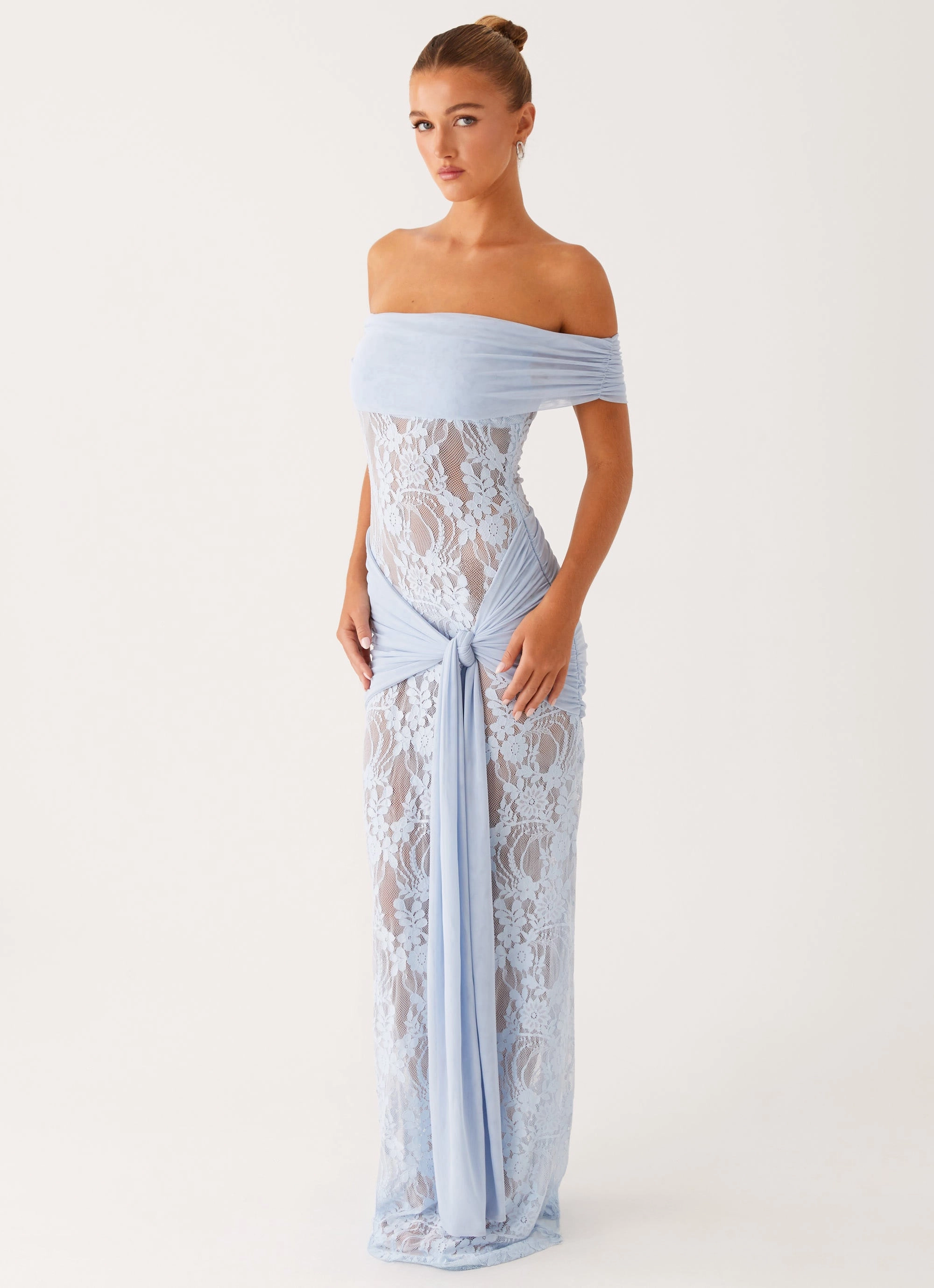 Gracie Twist Maxi Dress - Blue Move Easy Layering Fit