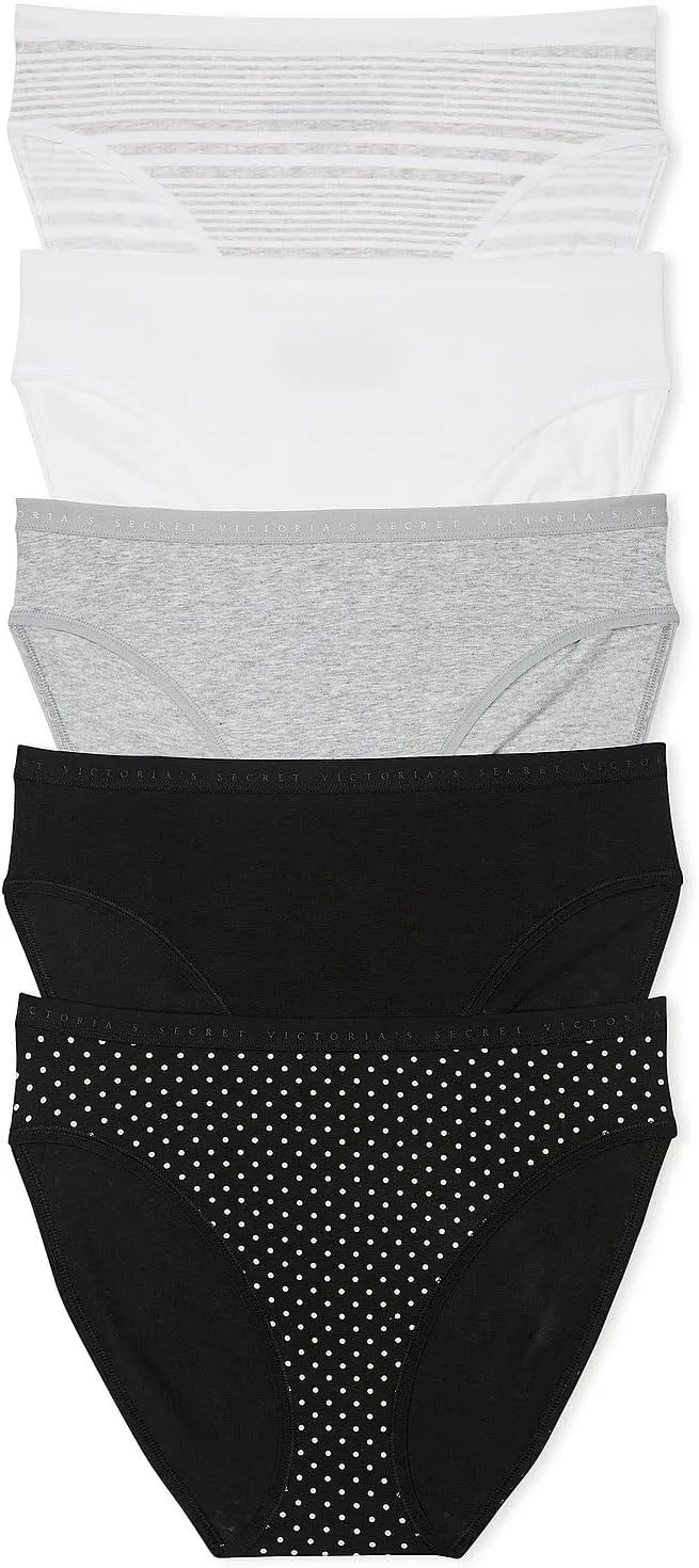 Victoria's Secret Women's Cotton Brief Underwear, Full Coverage Panties for Women, Multi Pack (XS-XXL)