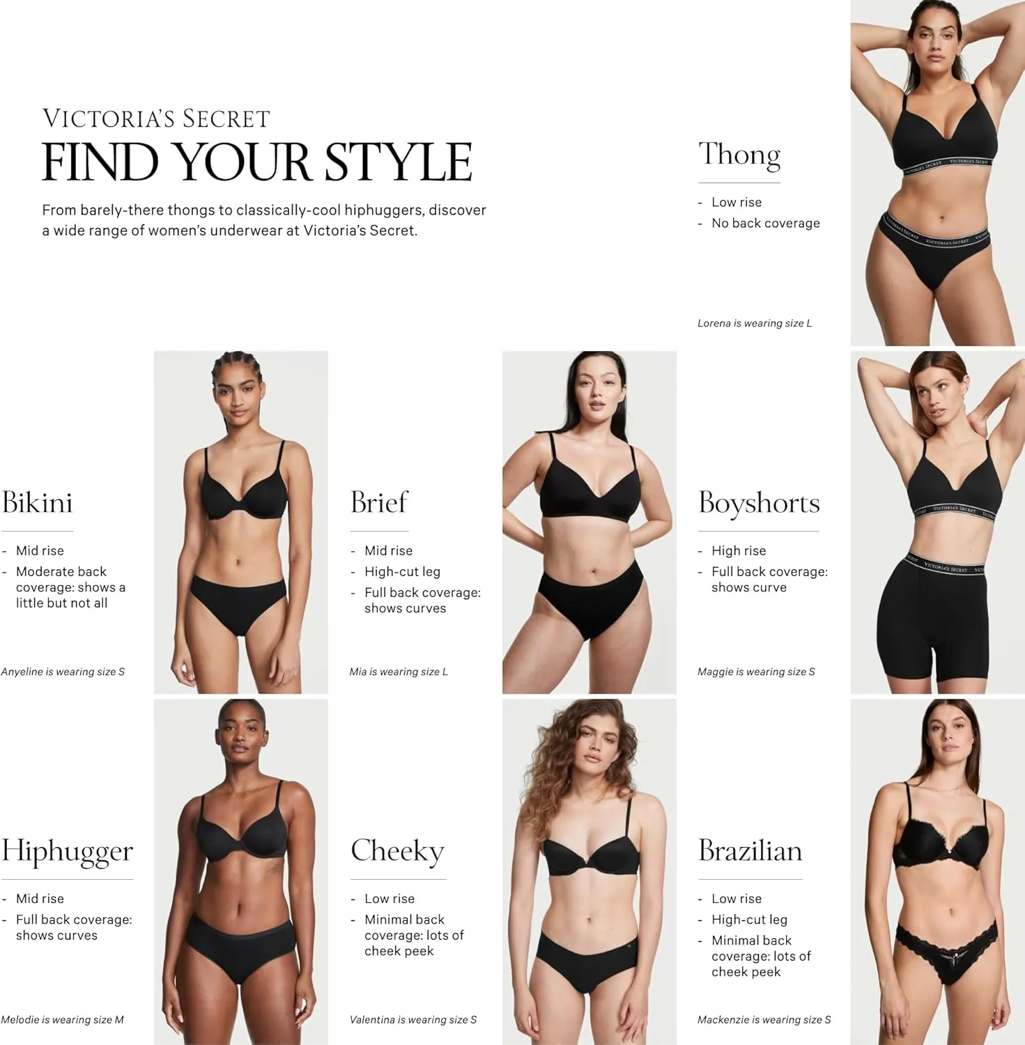 Victoria's Secret Women's Cotton Brief Underwear, Full Coverage Panties for Women, Multi Pack (XS-XXL)