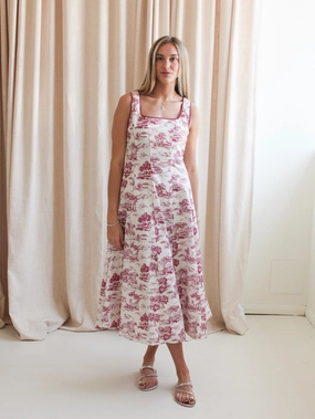 Vibrant Layer Vienna Toile Midi Dress