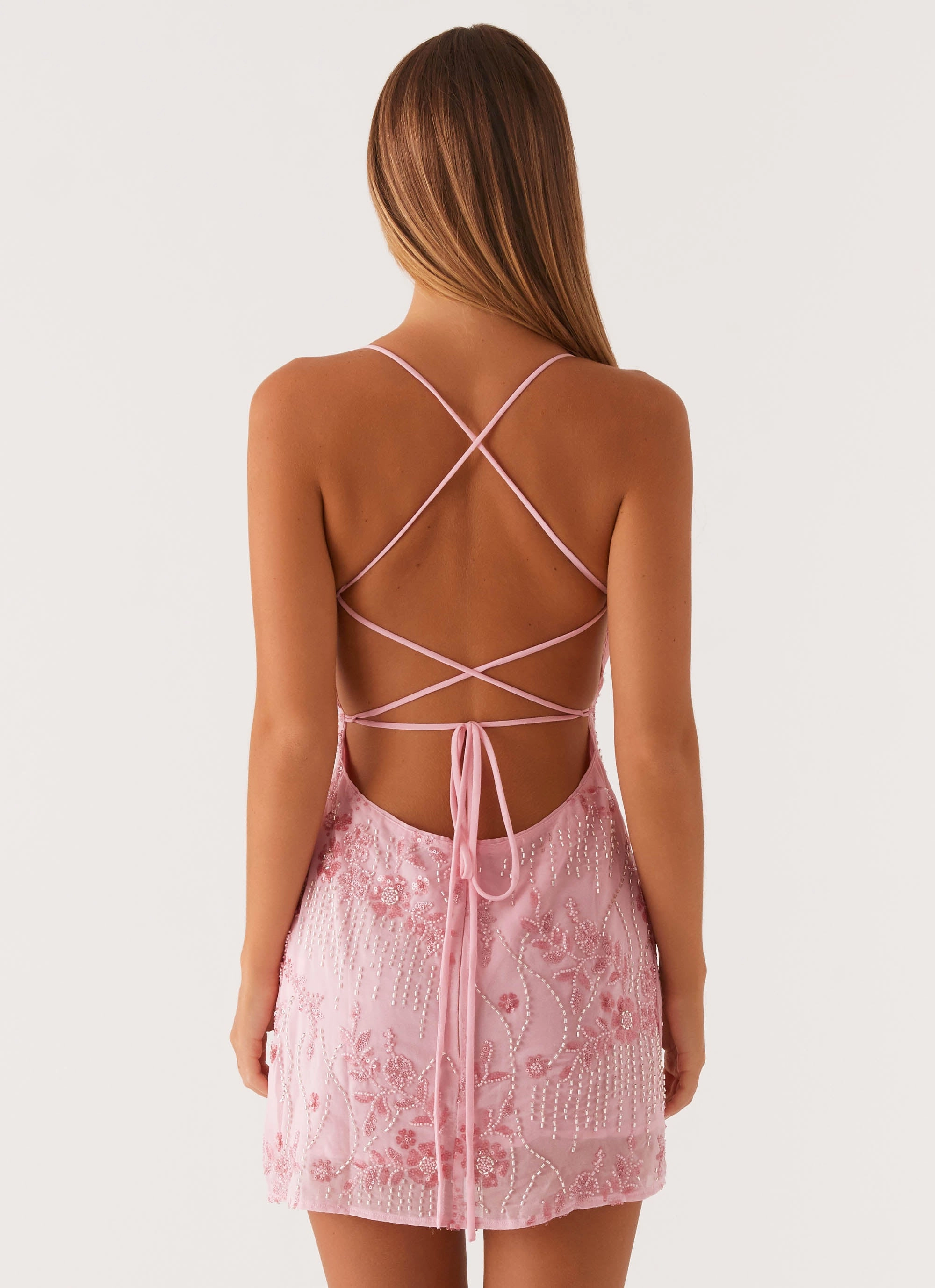 Casual Style Vietta Sequin Cami Mini Dress - Pink
