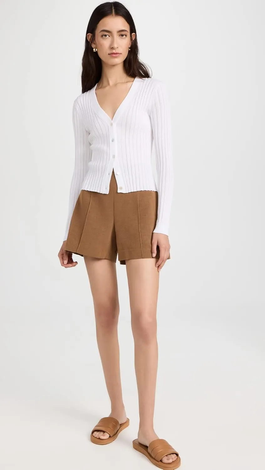 Vince Women's Ribbed V Neck Cardigan