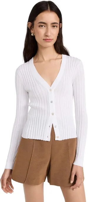 Vince Women's Ribbed V Neck Cardigan