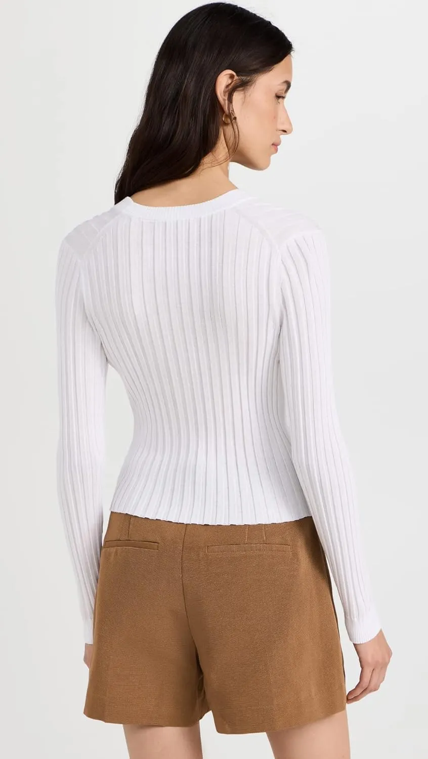 Vince Women's Ribbed V Neck Cardigan