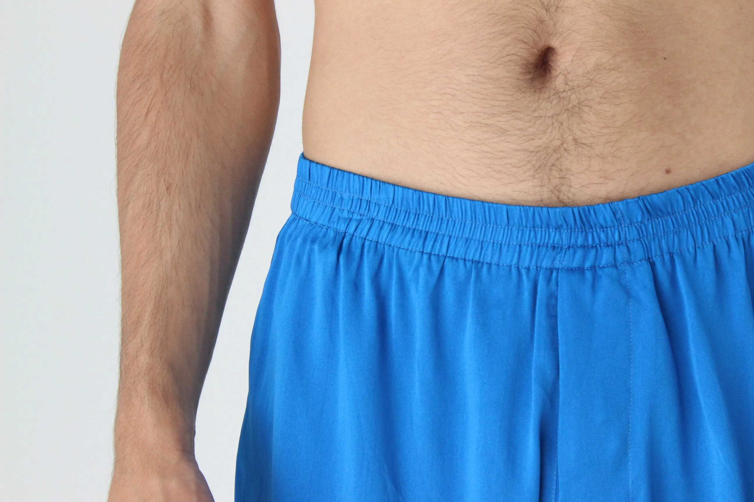 Vintage 80s PURE SILK Luxury Boxer Shorts in Cobalt