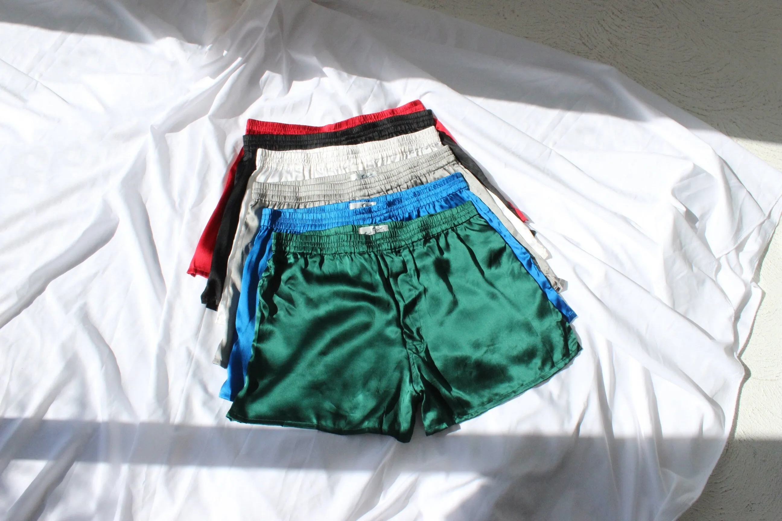 Vintage 80s PURE SILK Luxury Boxer Shorts in Cobalt