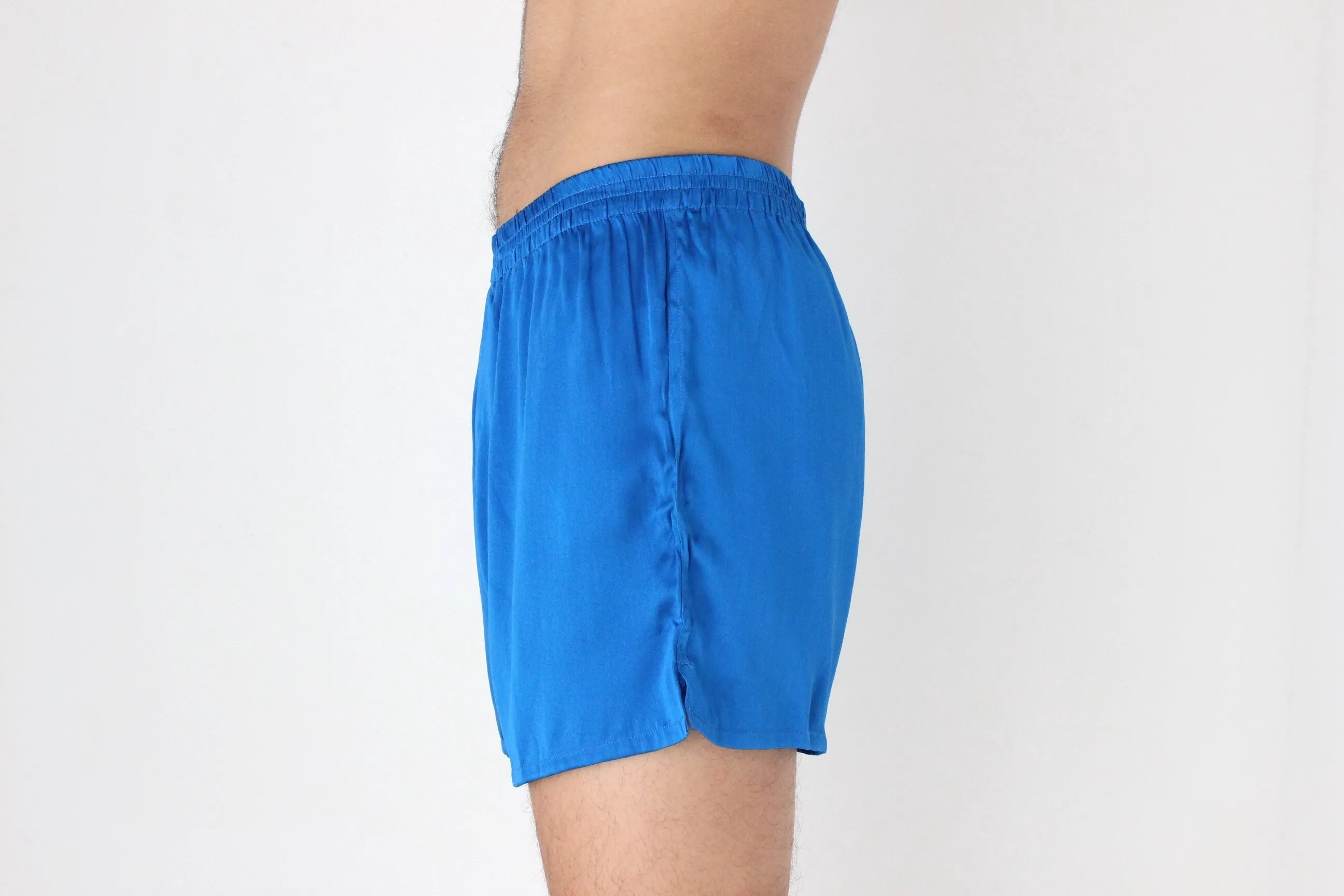 Vintage 80s PURE SILK Luxury Boxer Shorts in Cobalt