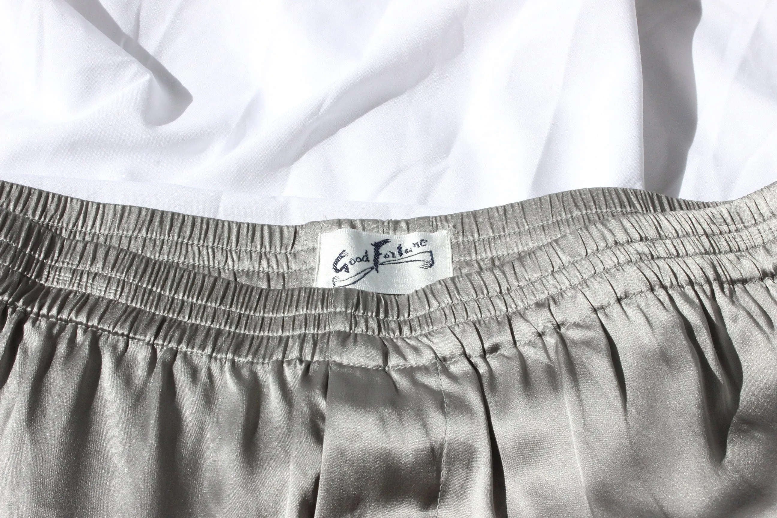 Vintage 80s PURE SILK Luxury Boxer Shorts in Grey