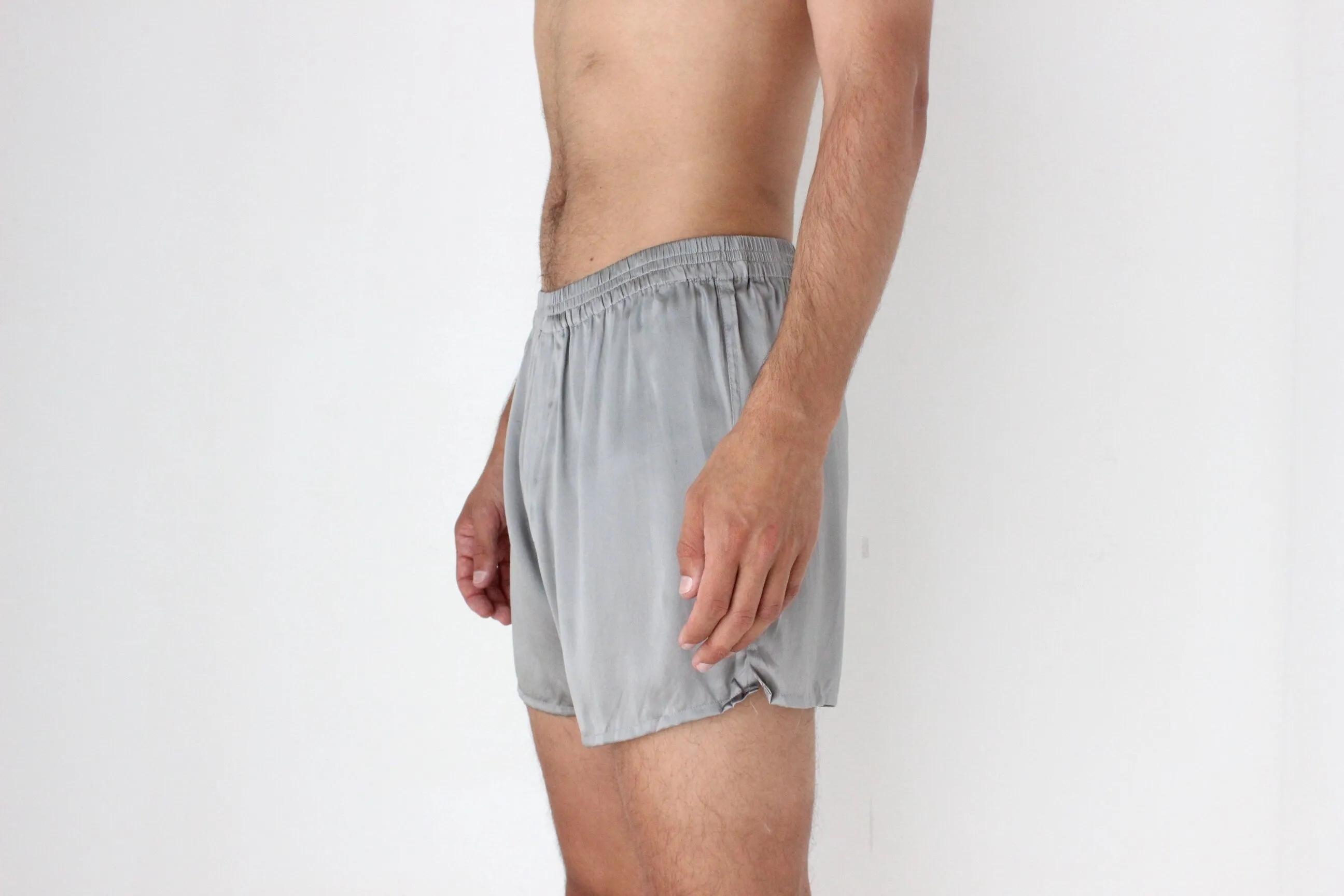 Vintage 80s PURE SILK Luxury Boxer Shorts in Grey