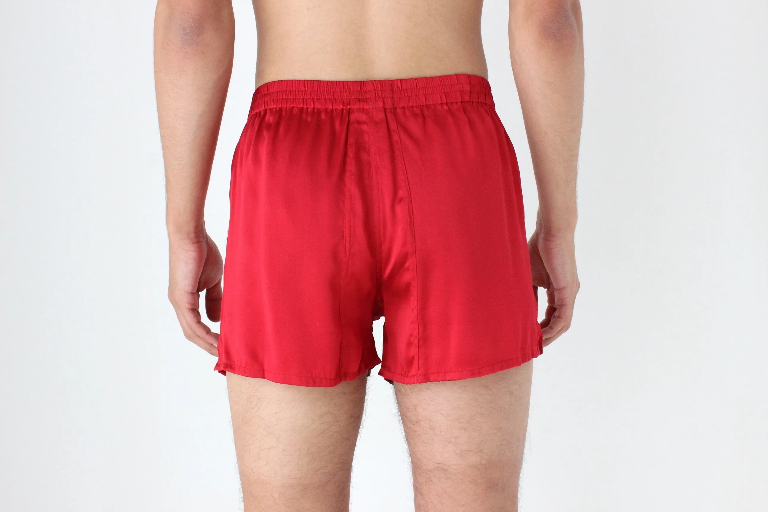 Vintage 80s PURE SILK Luxury Boxer Shorts in Red