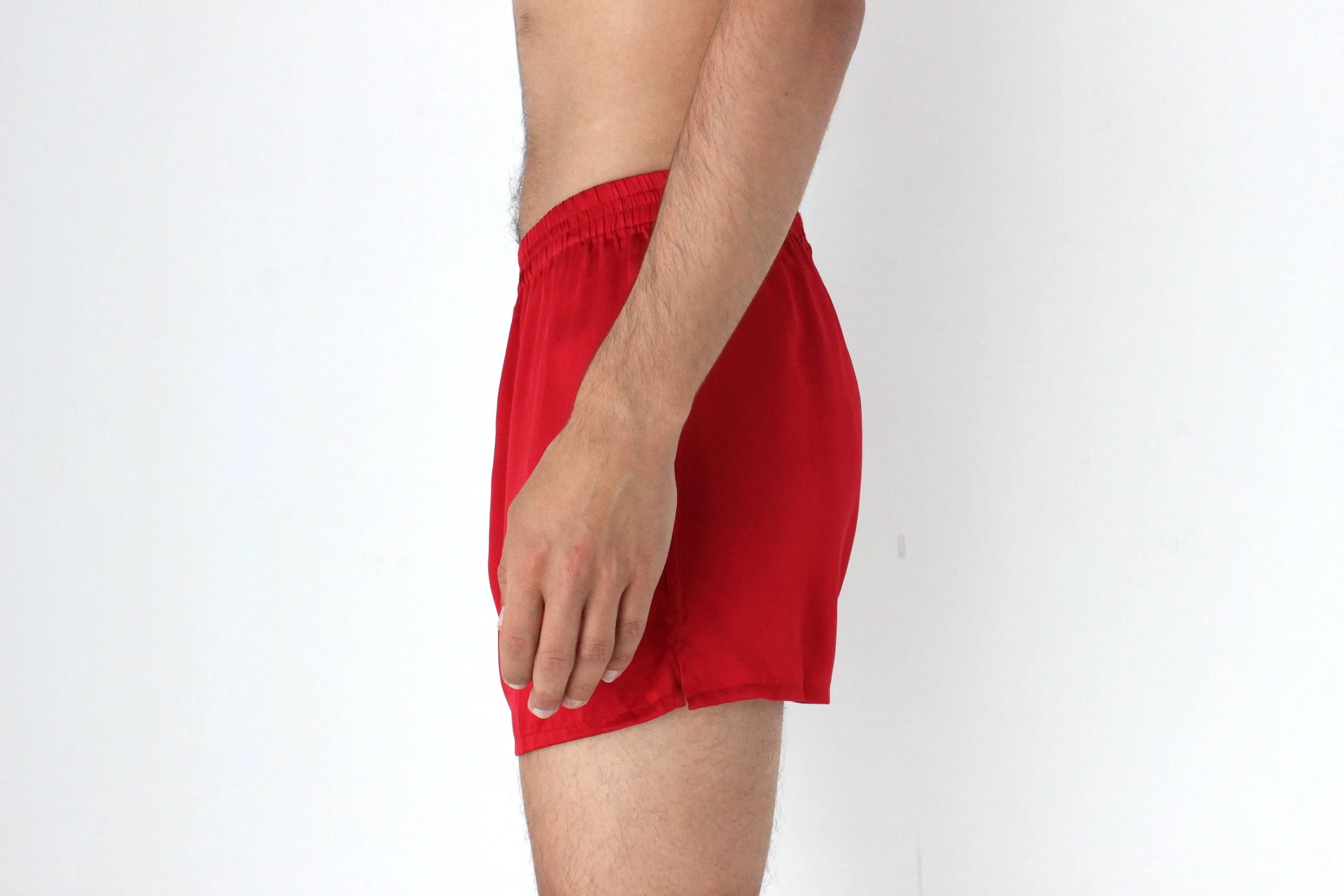 Vintage 80s PURE SILK Luxury Boxer Shorts in Red