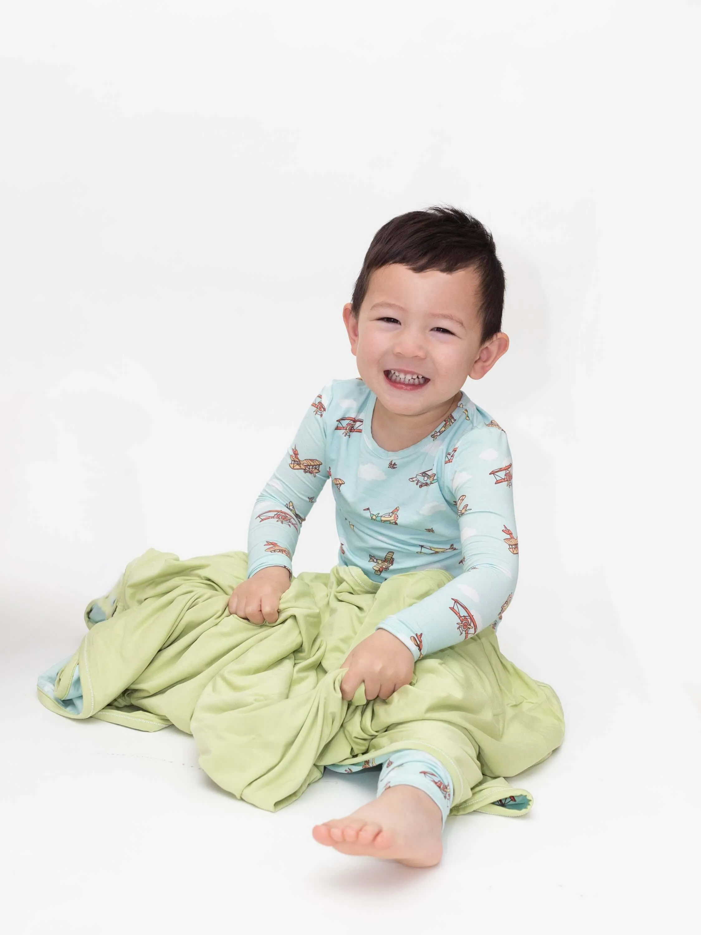 Vintage Airplanes Bamboo Kids Pajamas