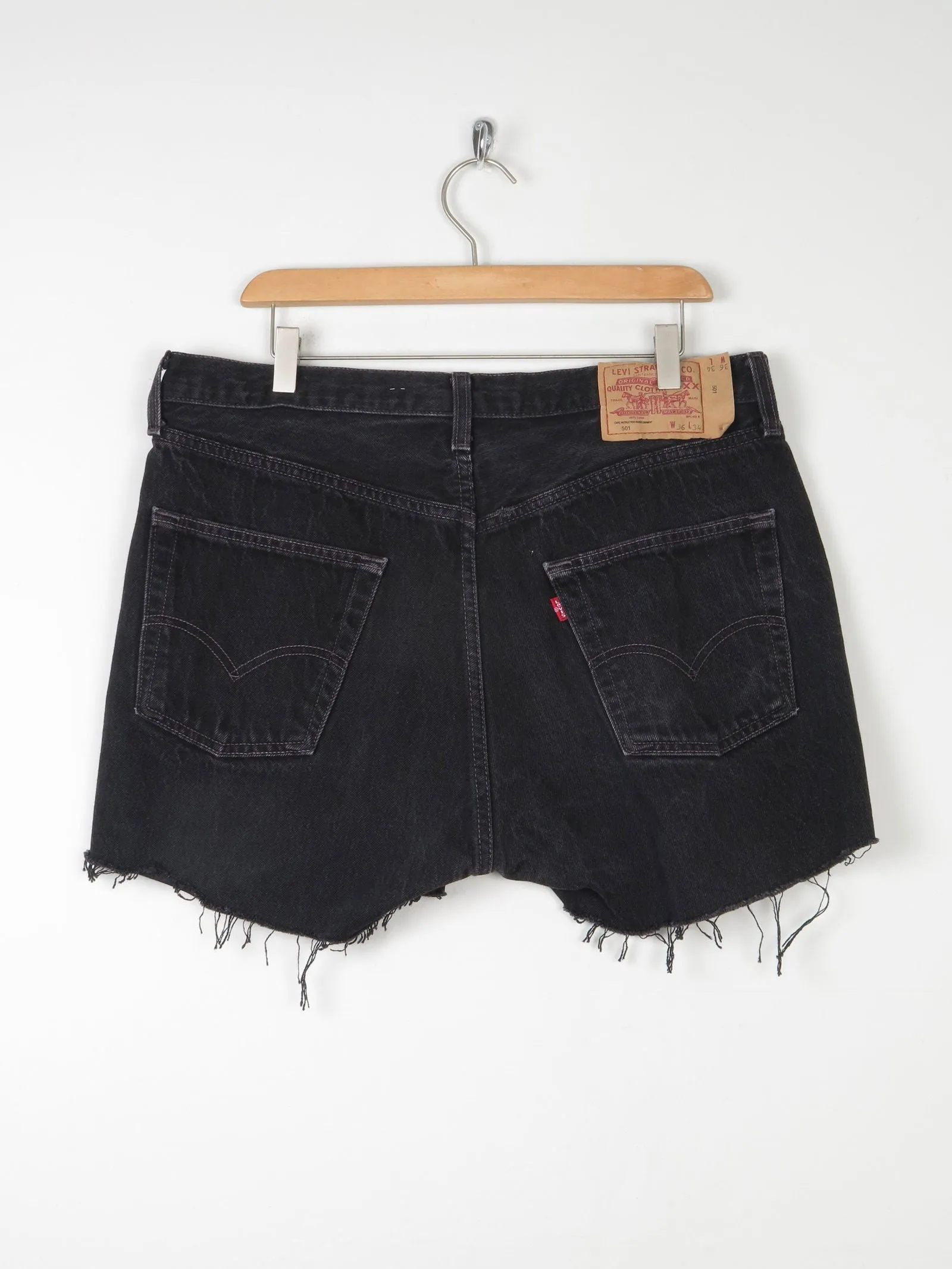 Vintage Black Levis Denim Shorts 36" XL