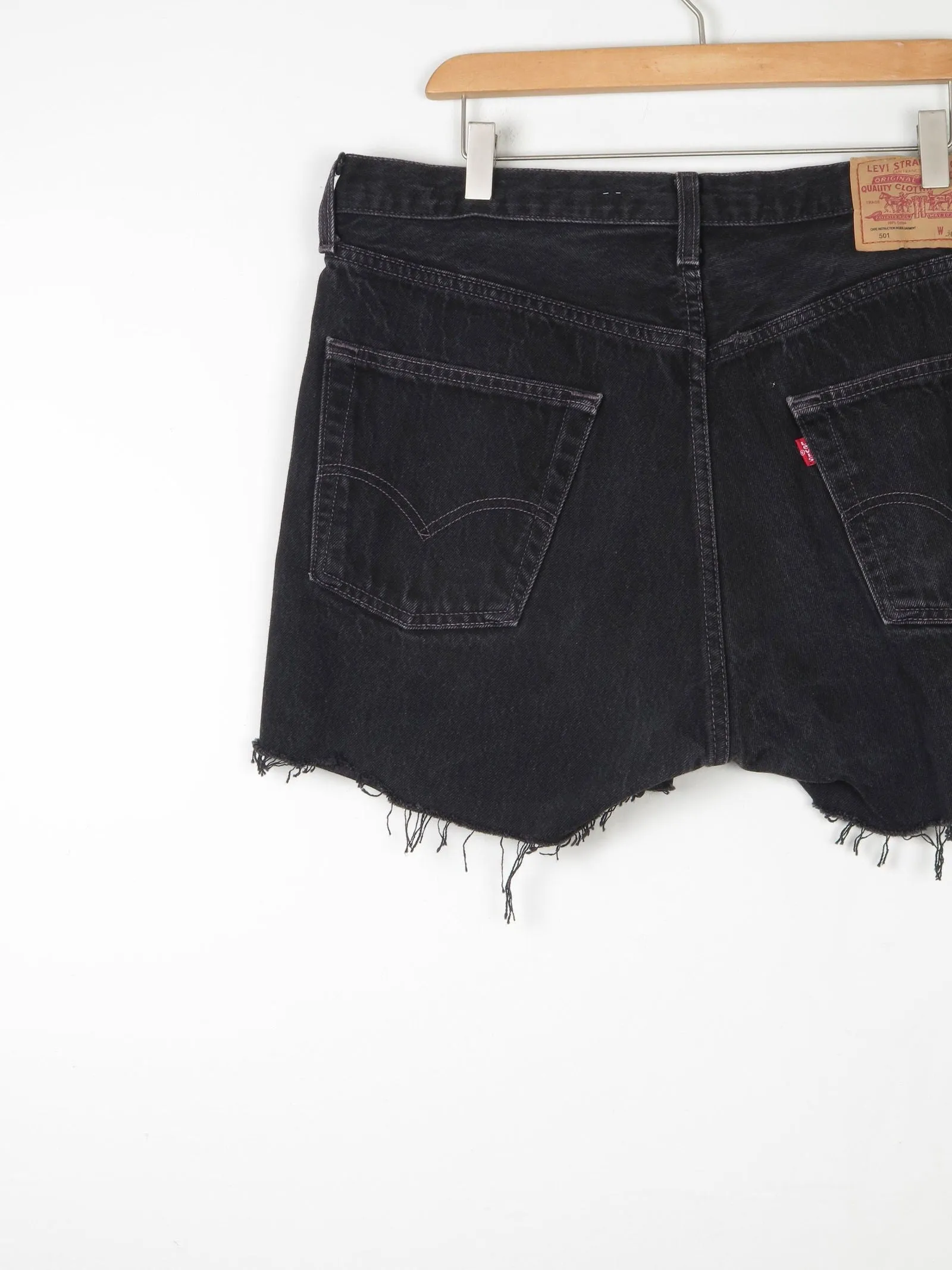 Vintage Black Levis Denim Shorts 36" XL