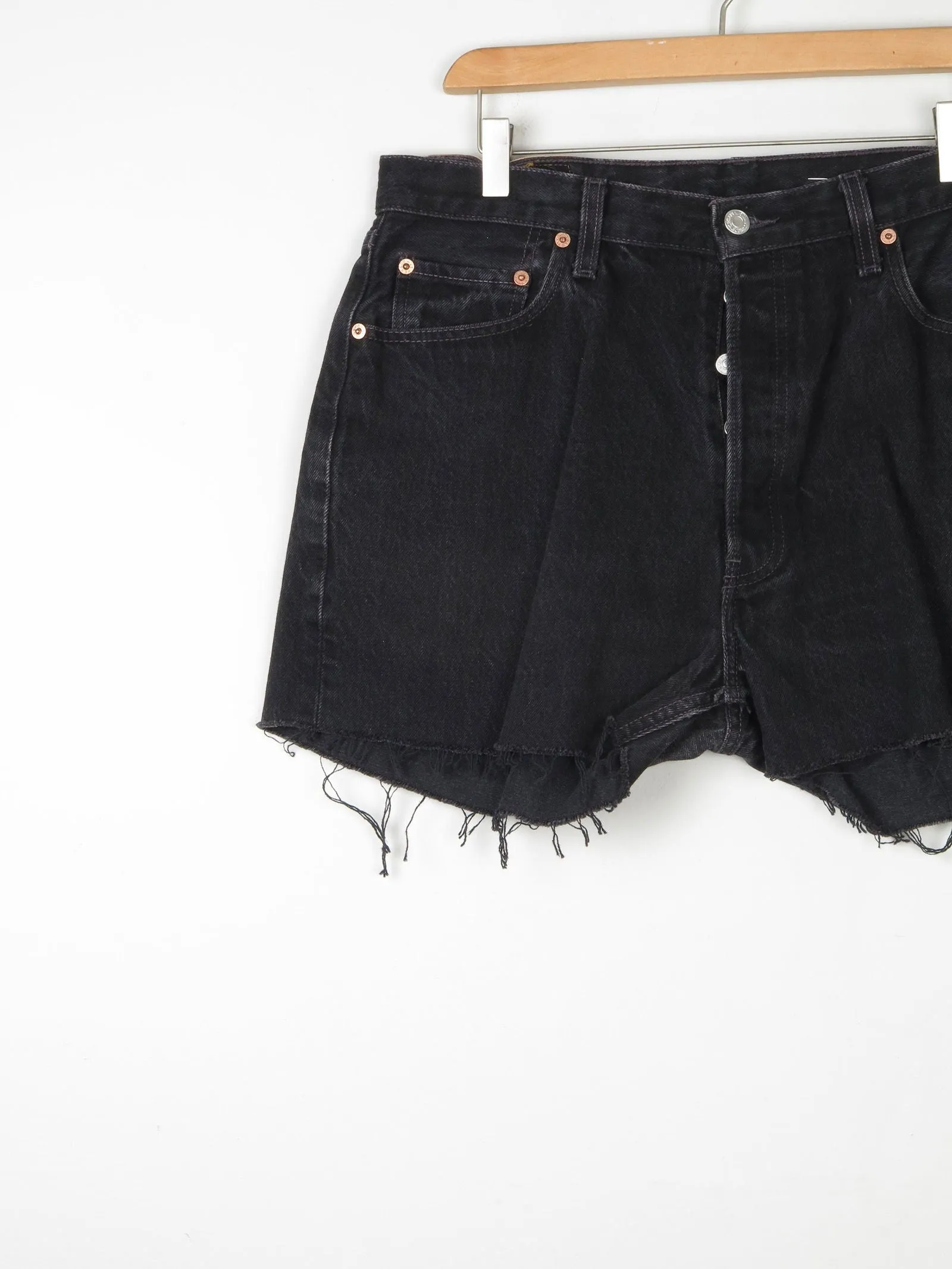 Vintage Black Levis Denim Shorts 36" XL