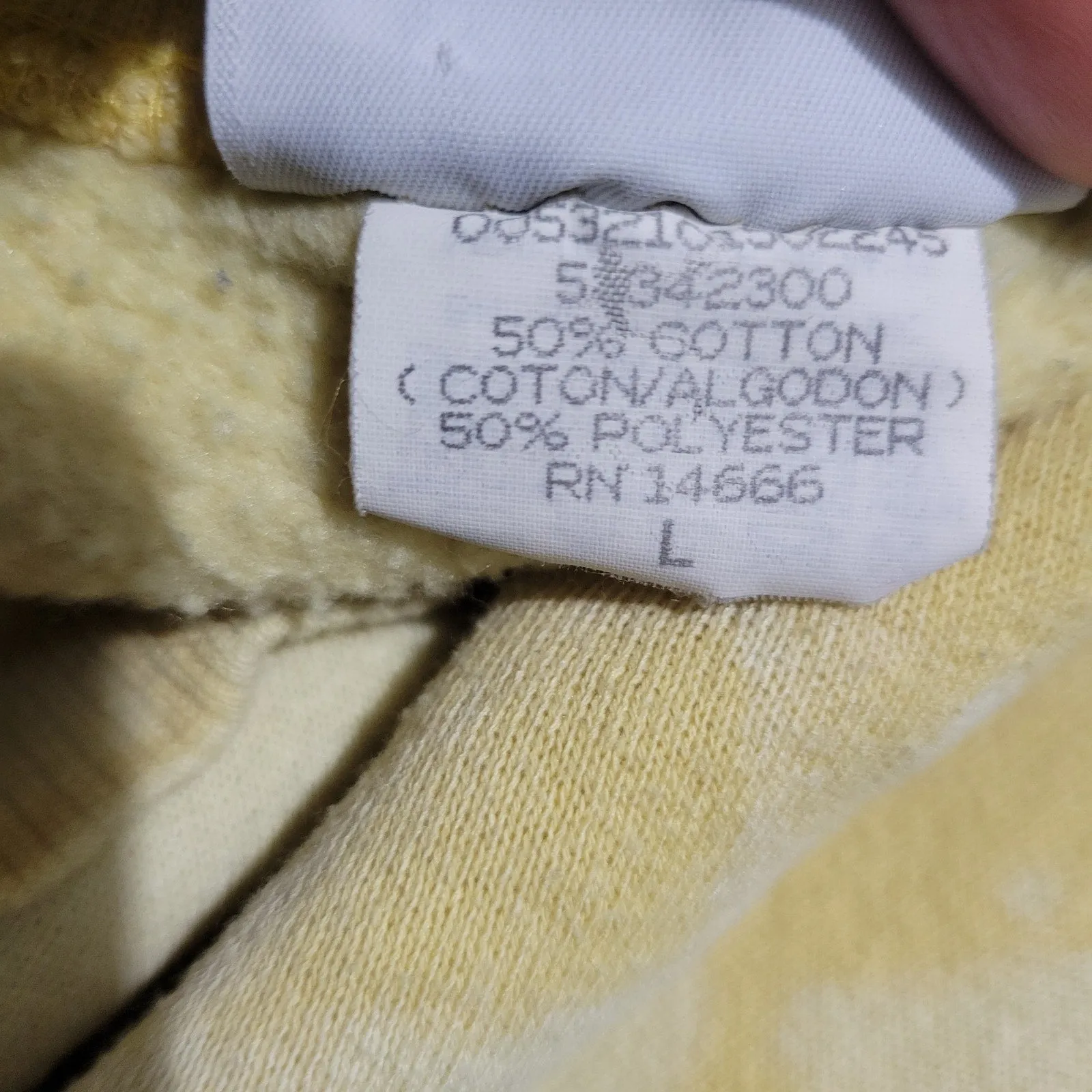 Vintage Lee Cropped Sweatshirt Yellow Bleached Cut Off Oversized Crewneck Lounge Large