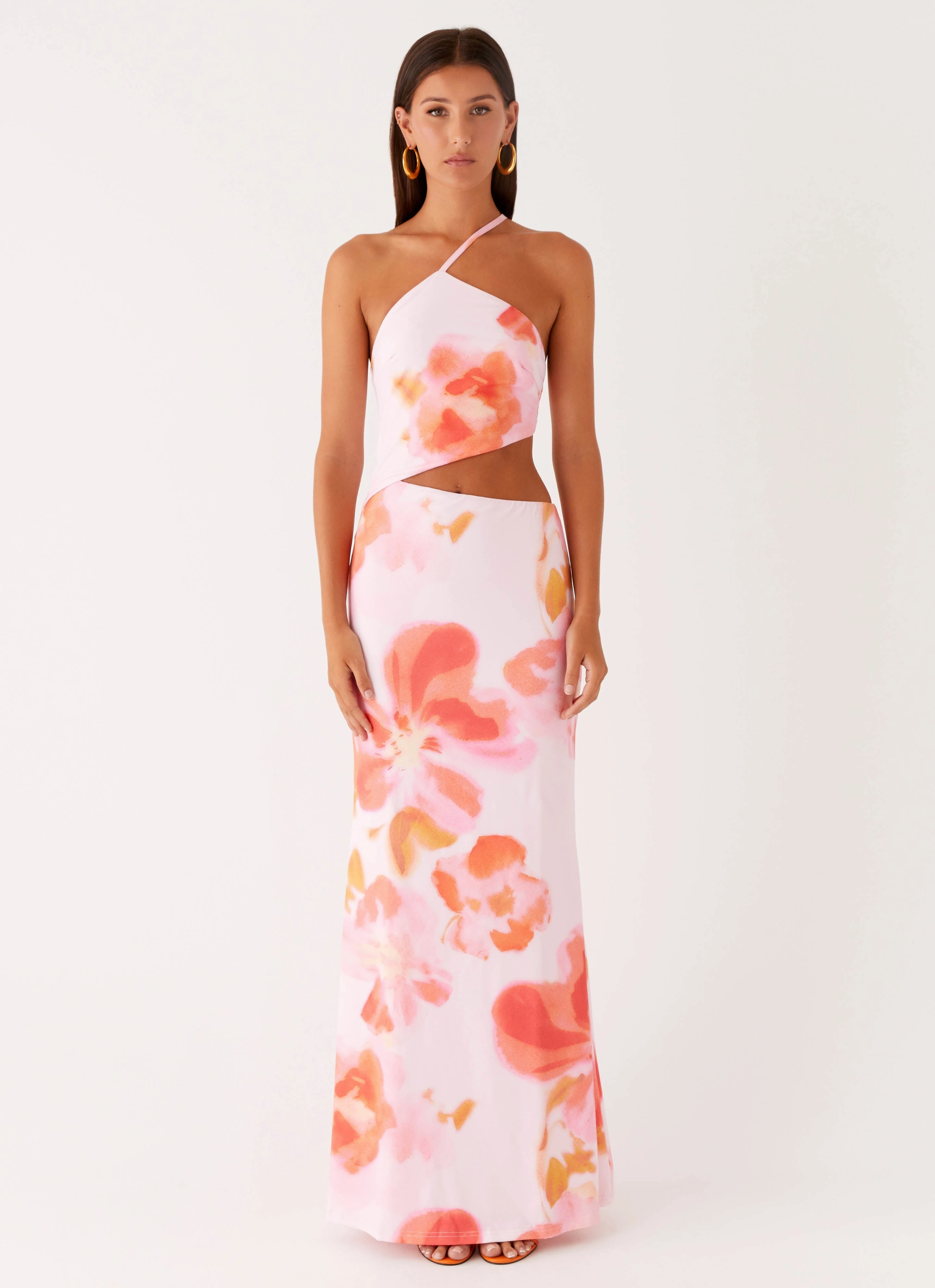 Casual event dress Riano Cut Out Maxi Dress - Blushing Blossom
