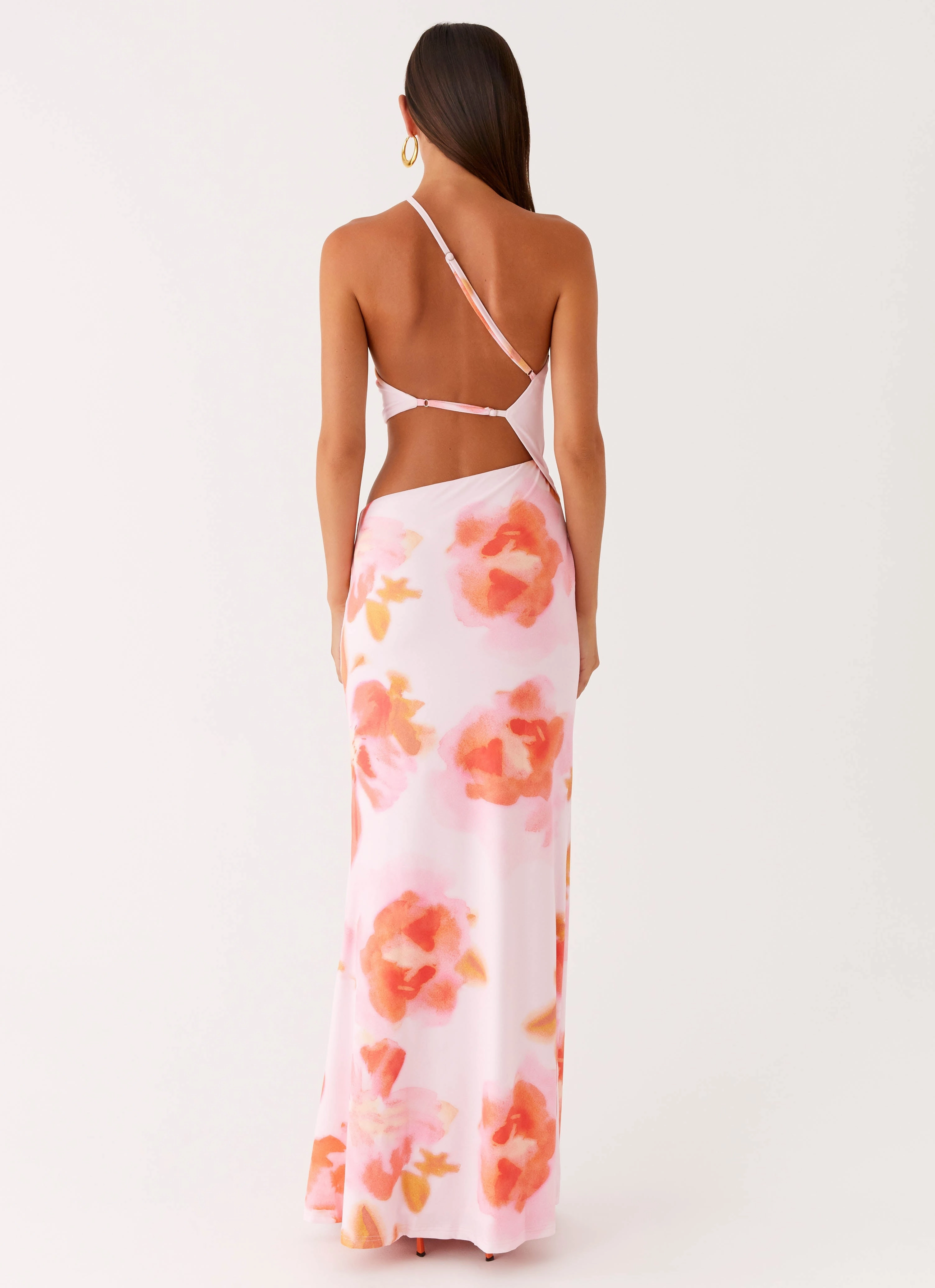 Riano Cut Out Maxi Dress - Blushing Blossom Effortless Layering Trendy Look