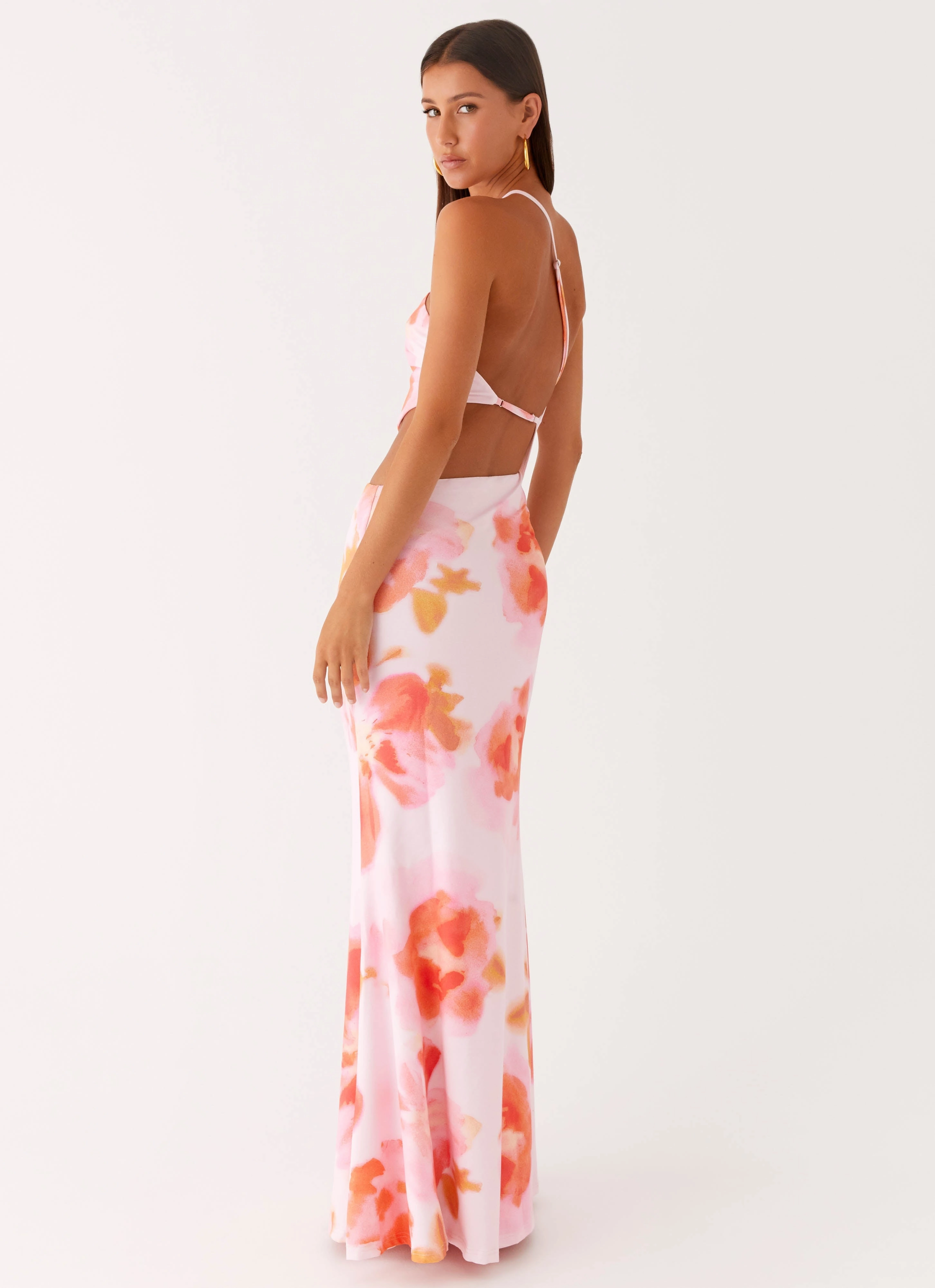 Plus Fit Coastal Soft Riano Cut Out Maxi Dress - Blushing Blossom