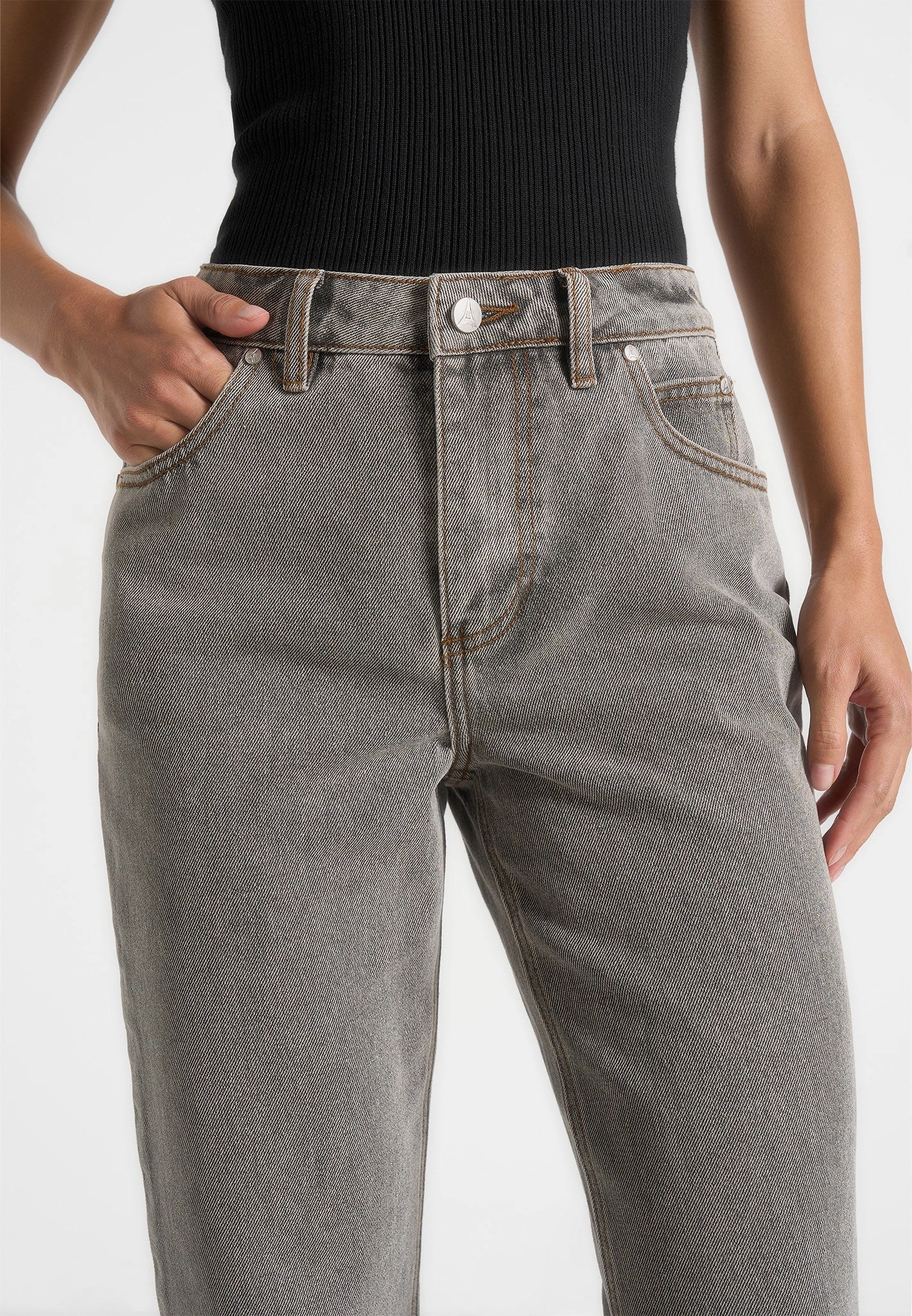 Trusted Outfit Abrasion Resistance Abbie - Stacked Fit And Flare Jeans - Light Grey