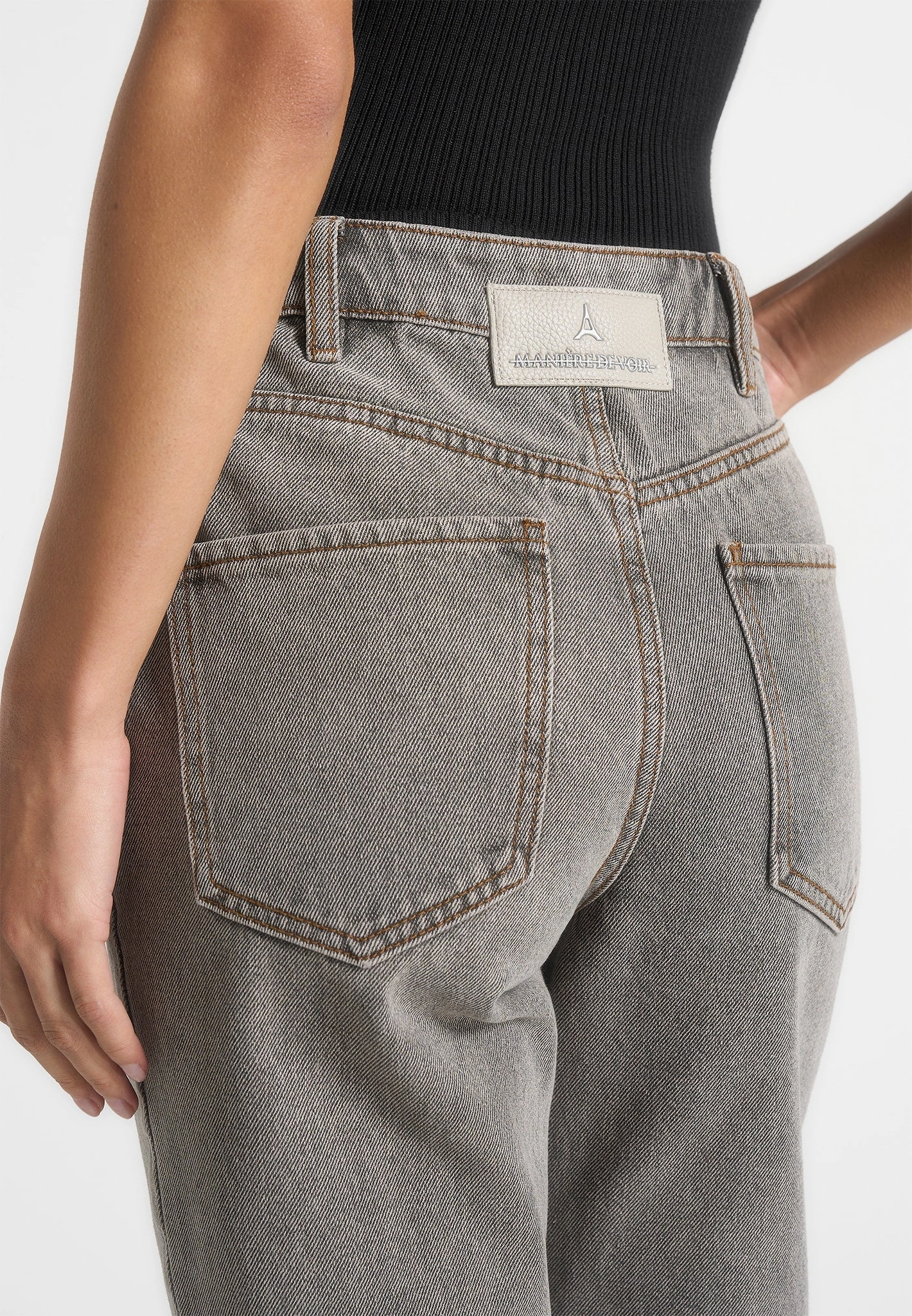 Go-to Comfort Stylish Cut Abbie - Stacked Fit And Flare Jeans - Light Grey