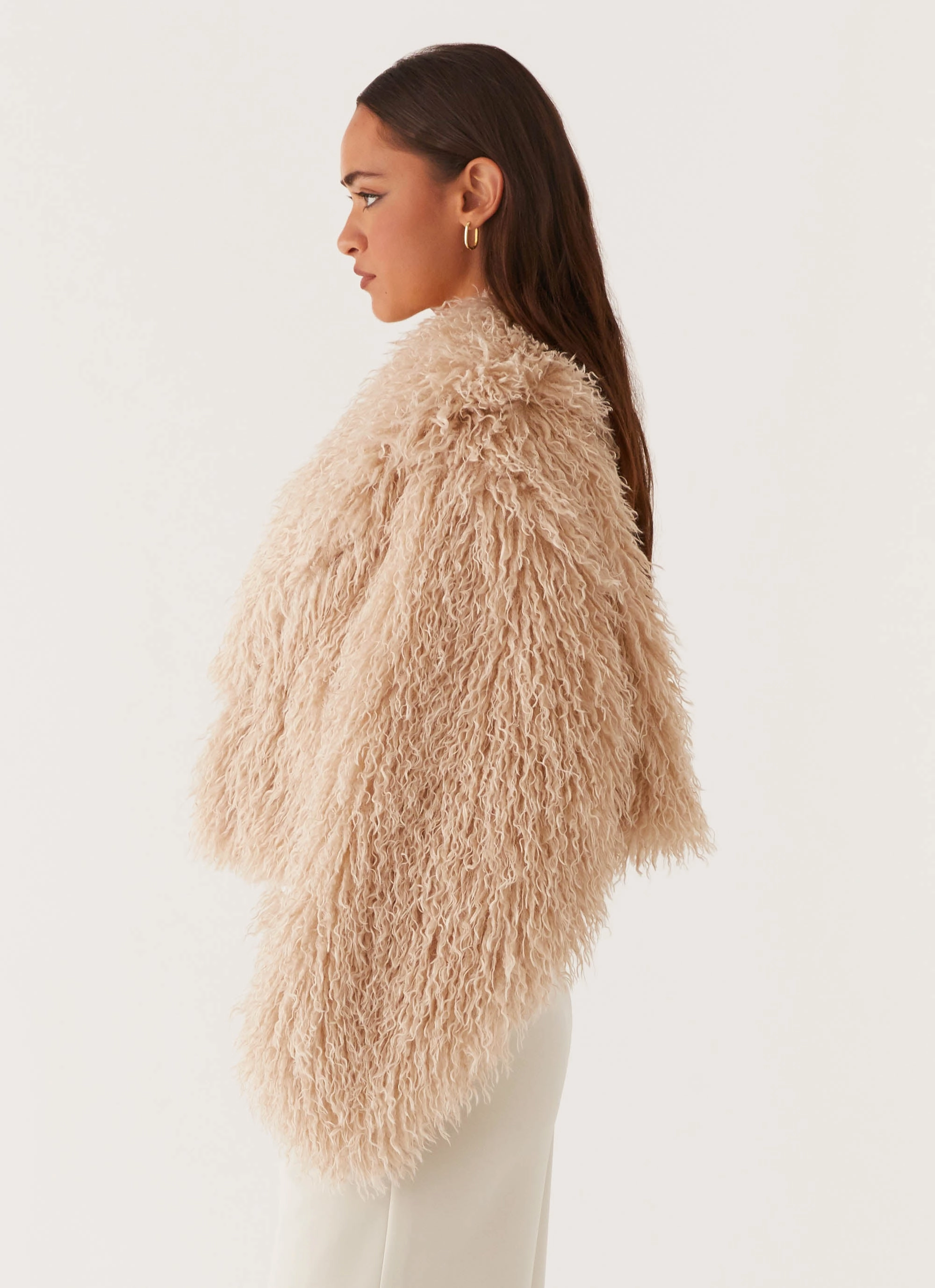Virginia Cropped Fur Jacket - Taupe Warm Outer Layer Backcountry Use