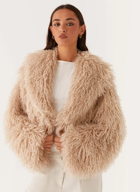 Insulation Power Kinetic Back Ventilation Virginia Cropped Fur Jacket - Taupe