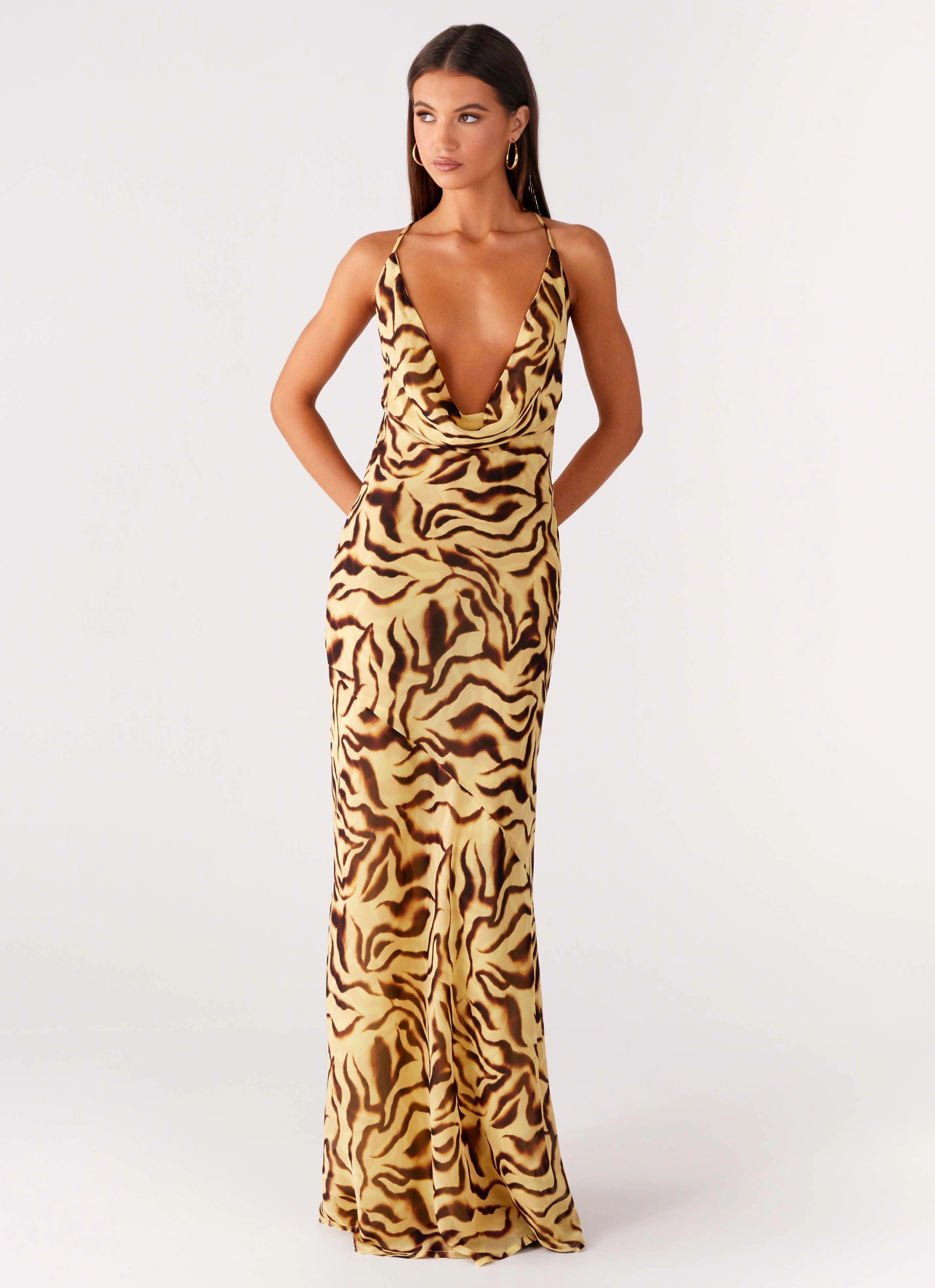 Viva Lune Maxi Dress - Laguna Print Feminine Layers All Time