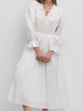 Mid layer V-Neck Vivian Dress - White