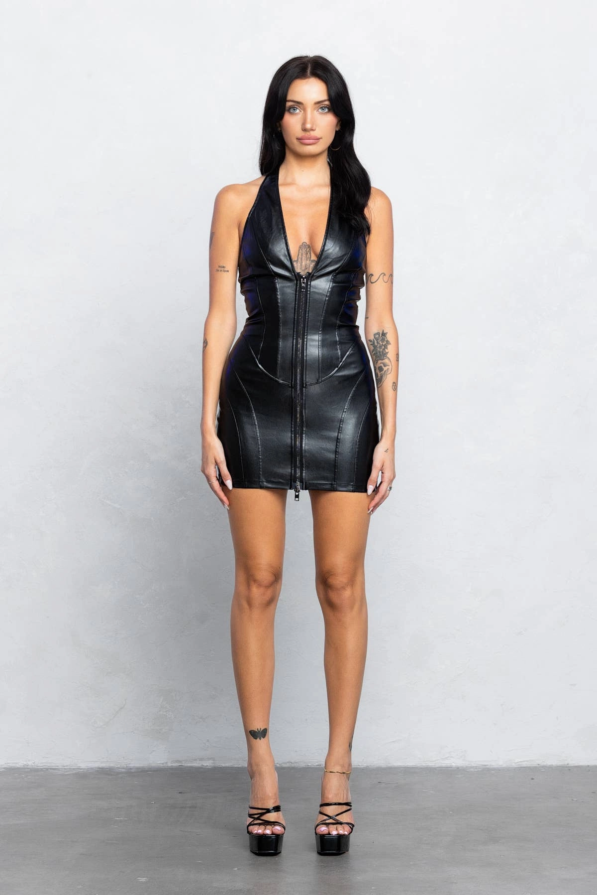 Layering Comfort All-Occasion Look Vixen Leather Zipper Dress