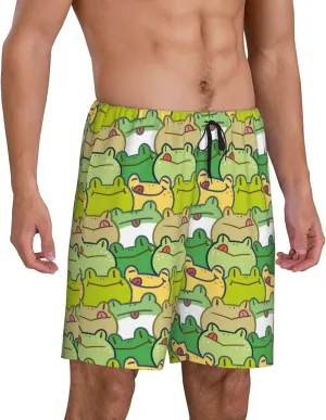 Vosery Mens Pajama Pants - Cartoon Frog Comfy Sleep Shorts Mens Pajama Shorts, Mens Lounge Shorts Pj Pants