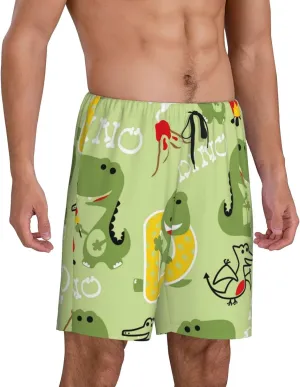 VOSERY mens pajama pants - Cute Dinosaurs Cartoon Comfy Sleep Shorts Mens Pajama shorts, mens lounge shorts pj pants