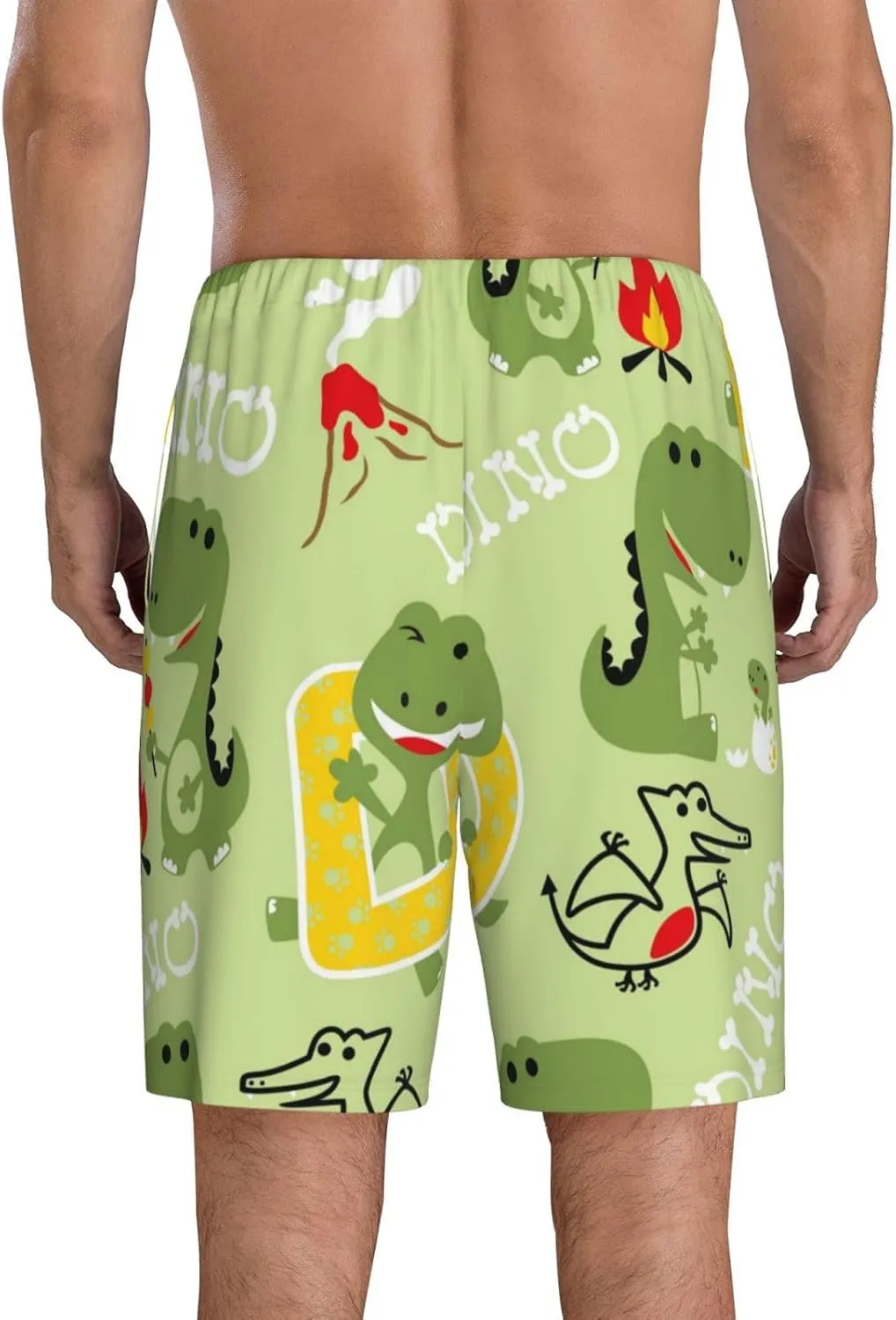 VOSERY mens pajama pants - Cute Dinosaurs Cartoon Comfy Sleep Shorts Mens Pajama shorts, mens lounge shorts pj pants