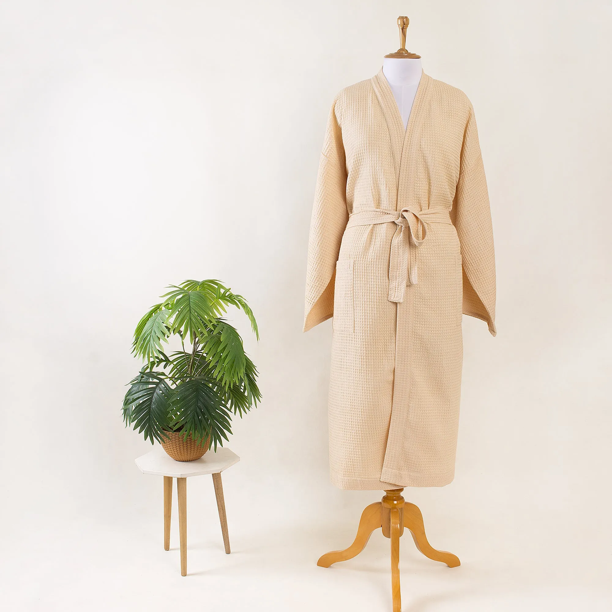 Waffle tery Couple Bathrobe With Multiple Pocket & Color