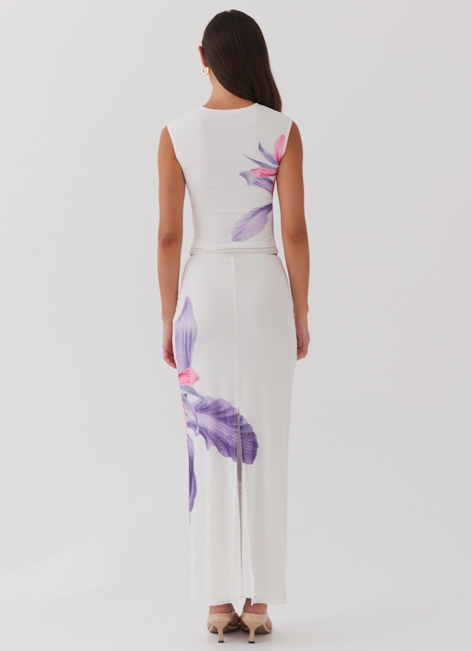 quick dry Waiting For Dawn Mesh Maxi Skirt - White