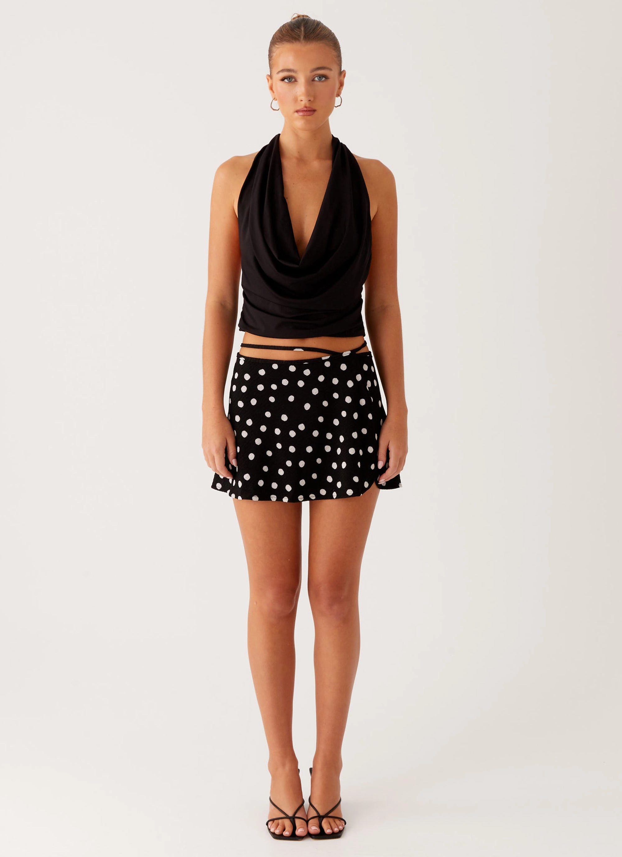 Walker Mini Skirt - Black Polka Dot Silicone Grip Trim