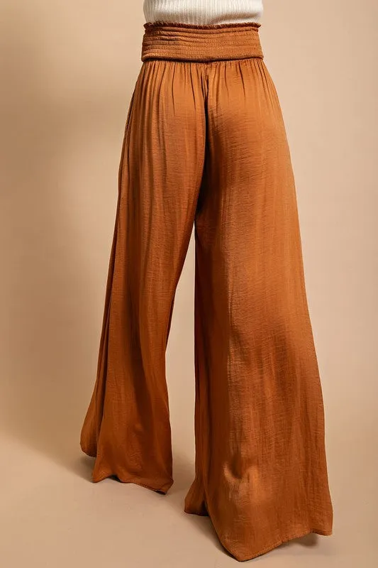 Washed Satin Wide Pant
