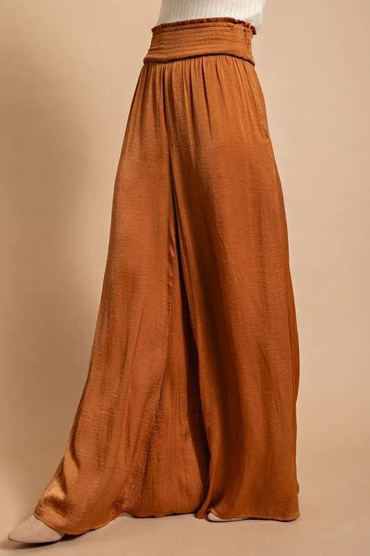 Washed Satin Wide Pant