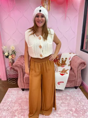 Washed Satin Wide Pant