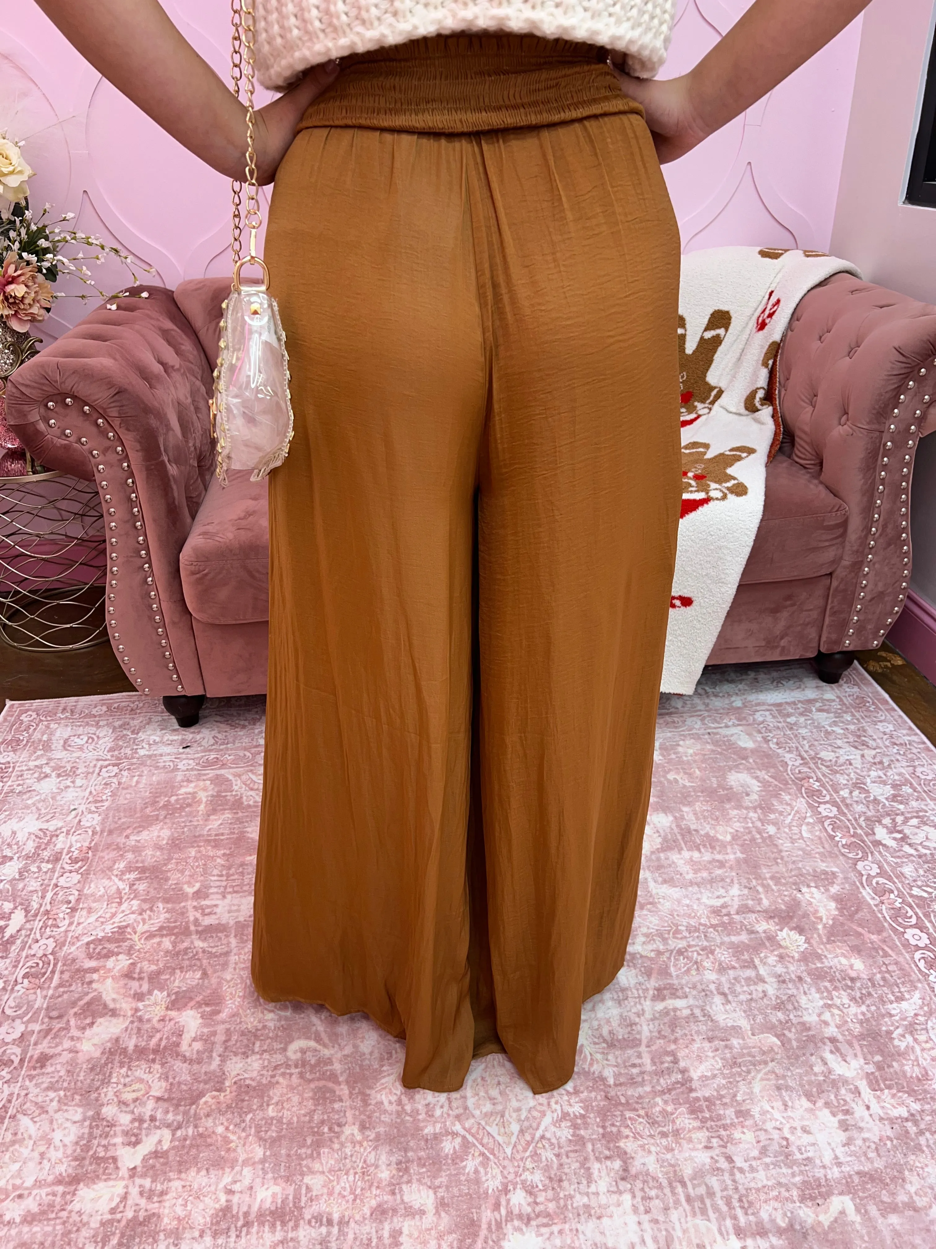 Washed Satin Wide Pant